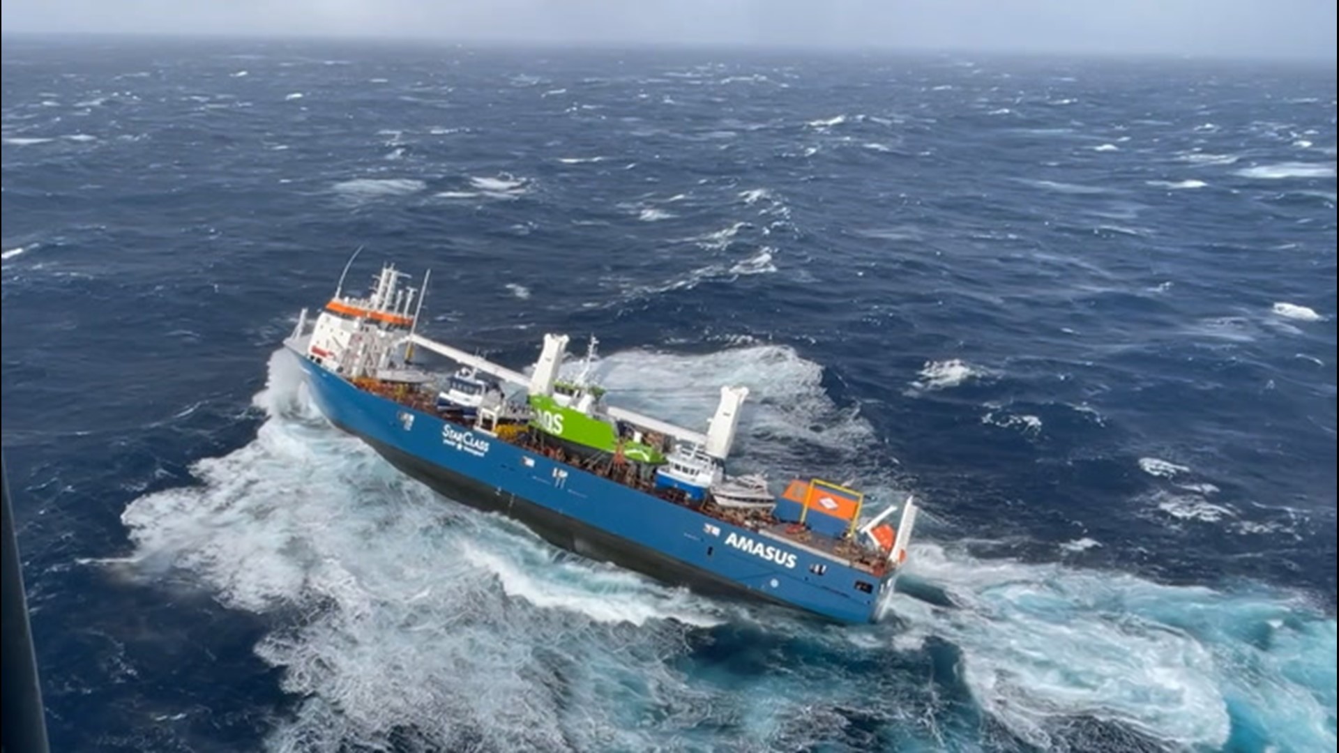 A distress call was issued off the coast of Alesund, Norway, on April 5 after a Dutch cargo ship shifted during a storm. The weight and weather threatened to capsize the ship.