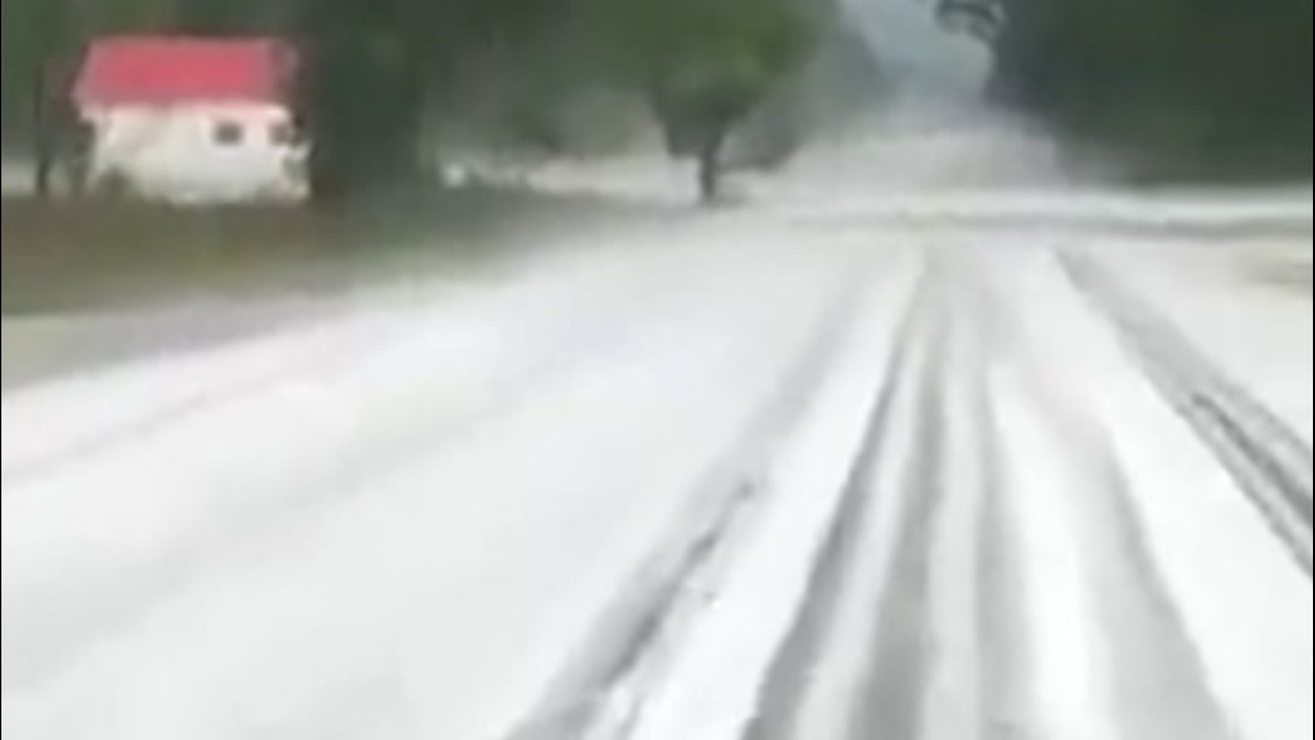 A line of severe thunderstorms dumped torrential hail in various parts of North Carolina on May 7, forcing people to retreat inside their homes to get out of the weather.