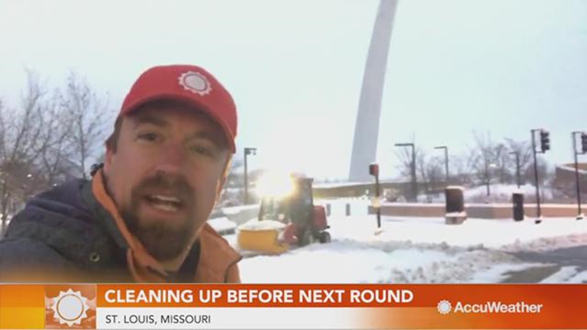 Storm chaser Reed Timmer reports that city workers in St. Louis, Missouri are in a racing against time to clear the roads and streets before the next round of snow from the winter snow comes.