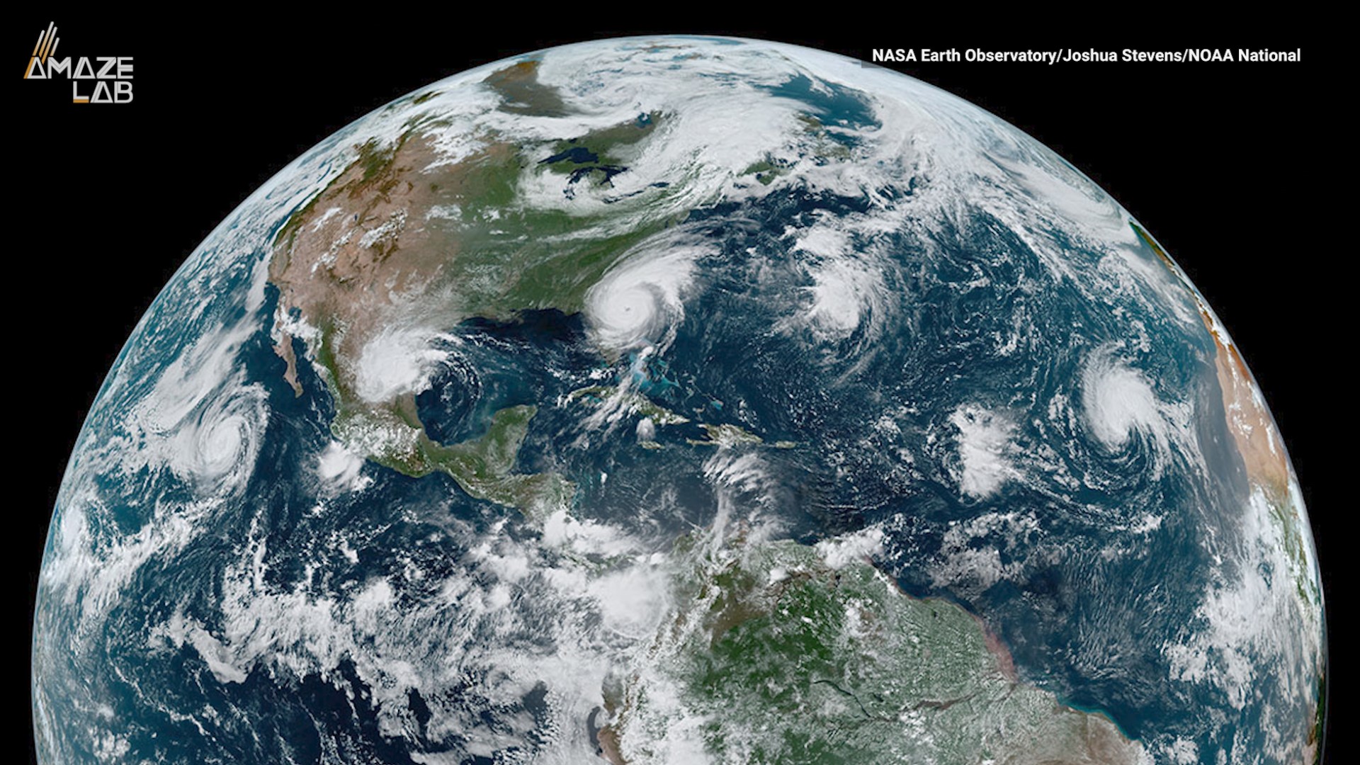 Hurricane Dorian has done some major damage, but it's not the only storm that's been swirling. NASA shared a NOAA satellite image of four tropical cyclones across the Western Hemisphere.