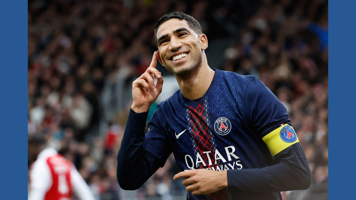 Achraf Hakimi's Brace Lifts PSG to Ligue 1 Summit with 3-0 Brest Win