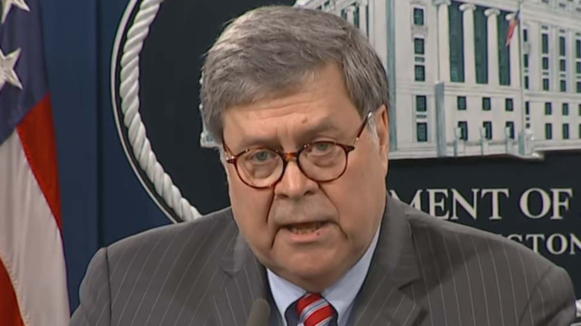 Attorney General William Barr comments on the Justice Department's work with tech companies and Apple's security level in investigations.