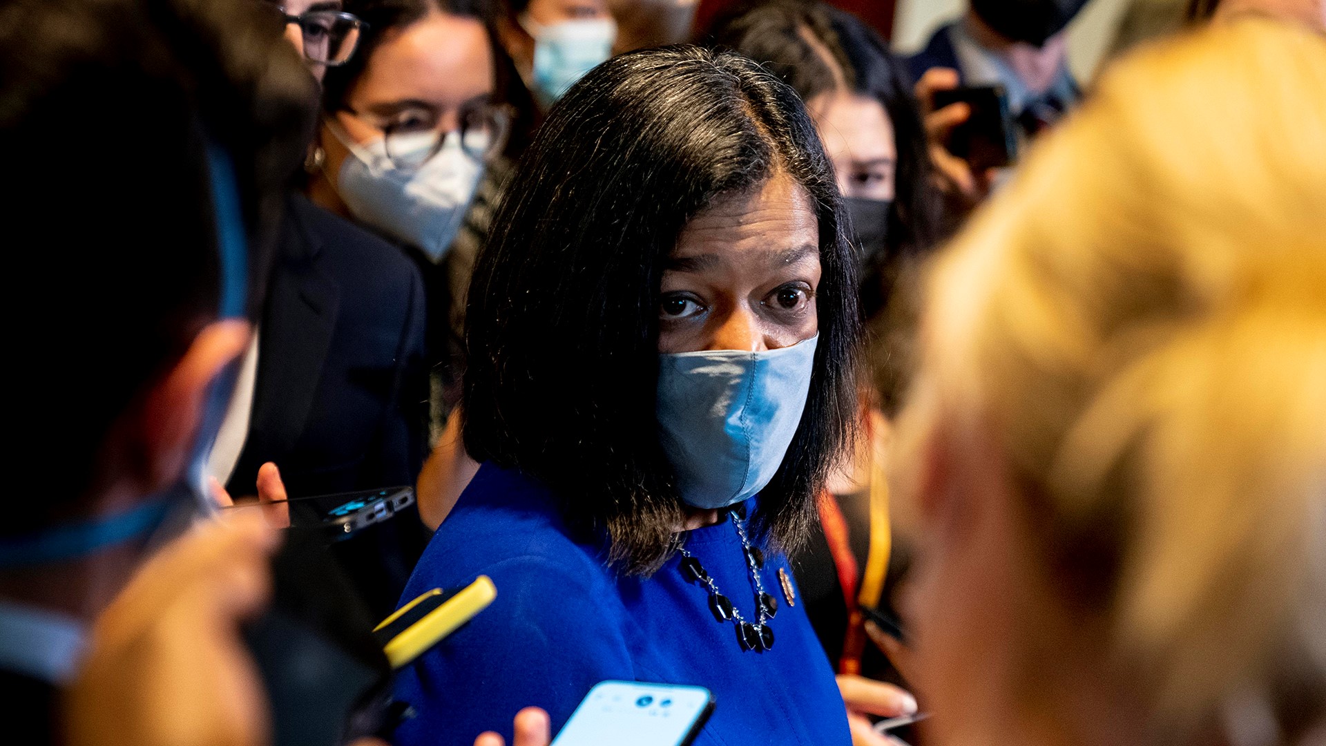 Rep. Pramila Jayapal, D-Wash., chair of the Congressional Progressive Caucus, expresses disappointment over removal of paid family leave from the Biden plan.
