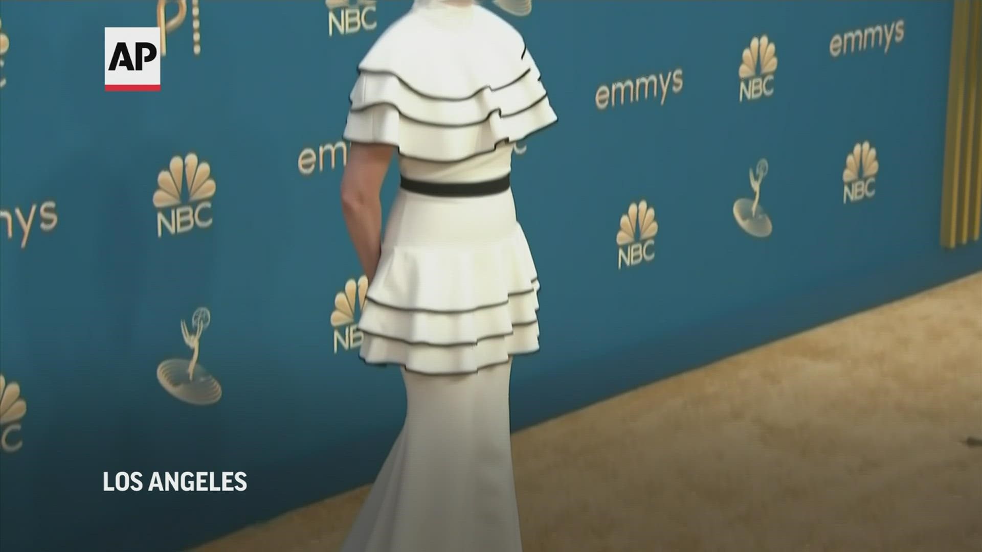 HoYeon Jung Wears Pastel Louis Vuitton Dress to Emmys 2022