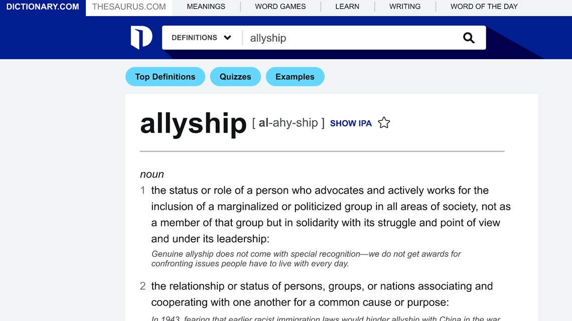 Allyship is Dictionary.com word of the year 2021 - Vimarsana News