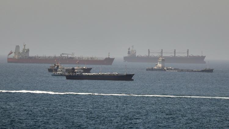 Tanker set ablaze after being struck by projectile in the Strait