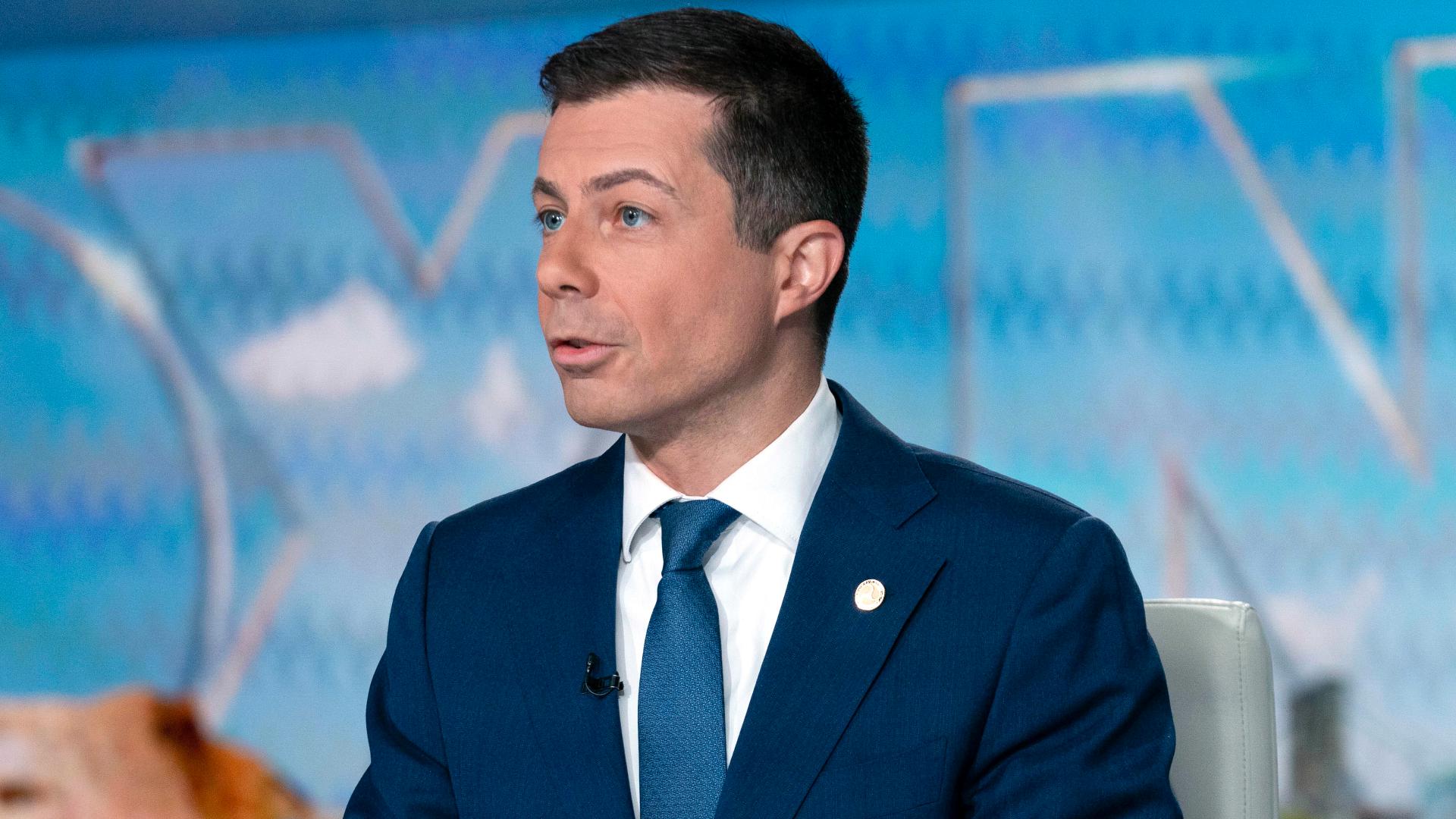 U.S. Transportation Secretary Pete Buttigieg visits the site of the Francis Scott Key bridge collapse in Baltimore.