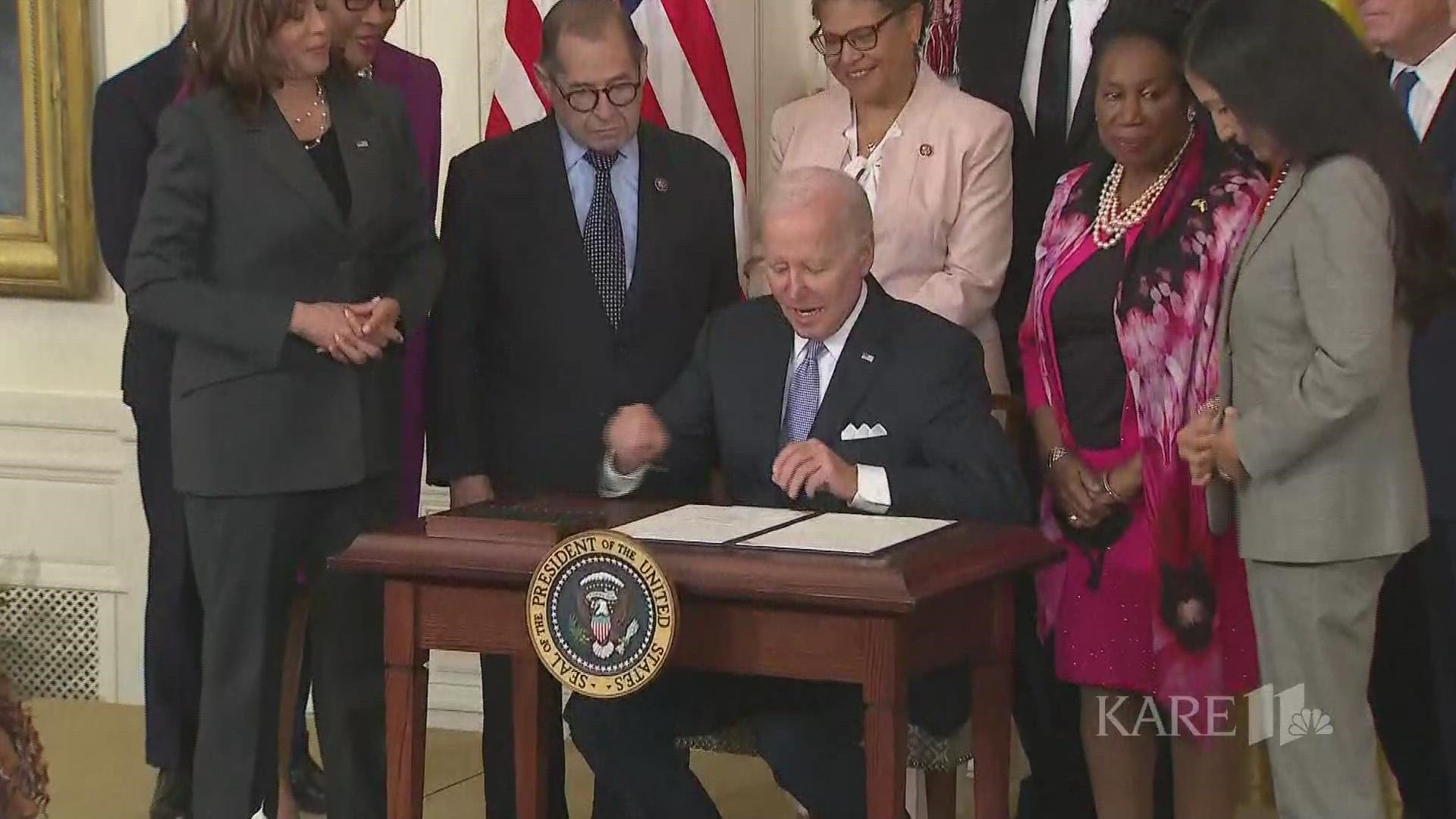 President Joe Biden signed a federal policing order two years after George Floyd's murder.