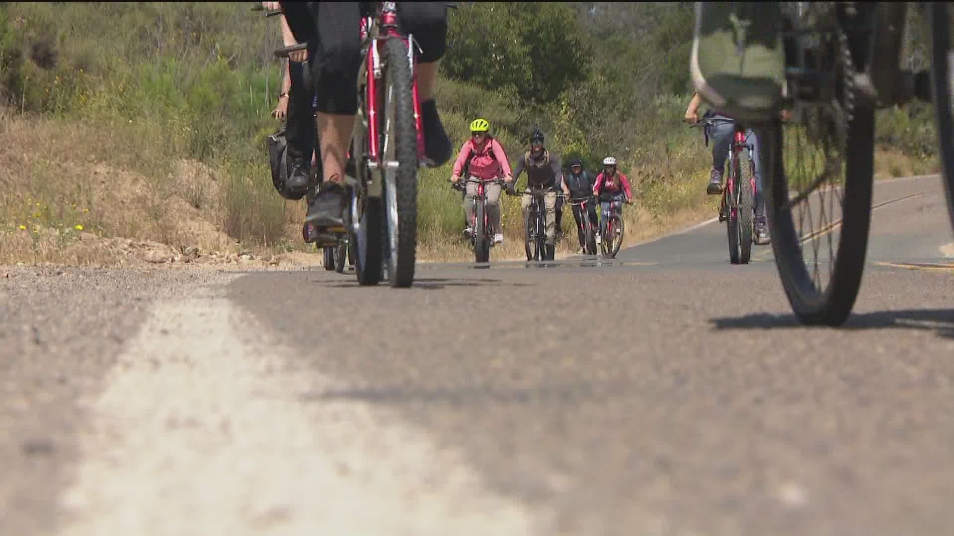 A few dozen riders took a bike tour in the Tijuana River Valley to see first hand the issues facing the border region.
