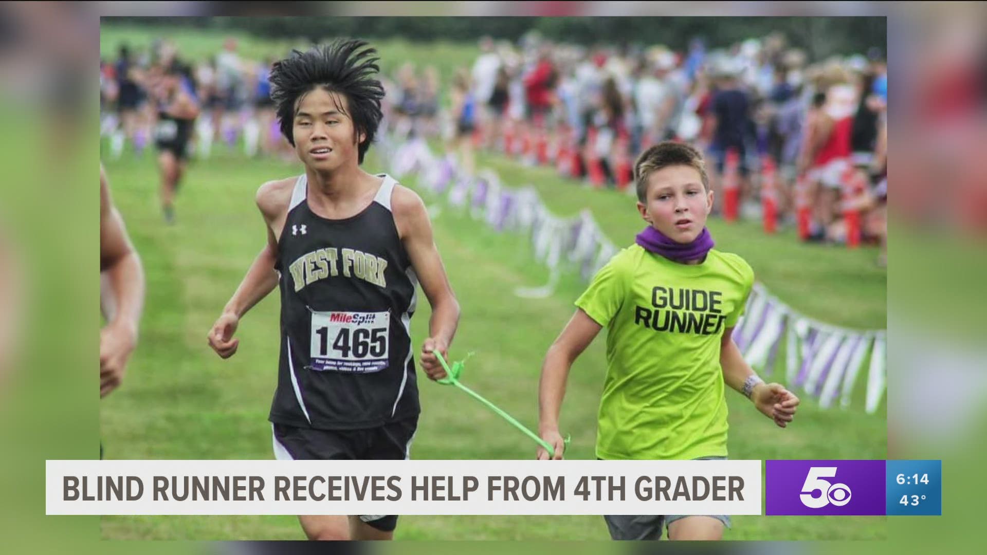 West Fork freshman Paul Scott and Fayetteville fourth-grader Rebel Hays have been running cross country together as a team this season.