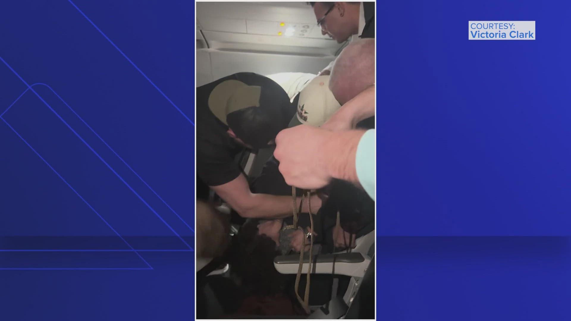 Twenty minutes into the flight from Denver to Houston, witnesses say the man was punching the seat in front of him. He is not currently facing charges.
