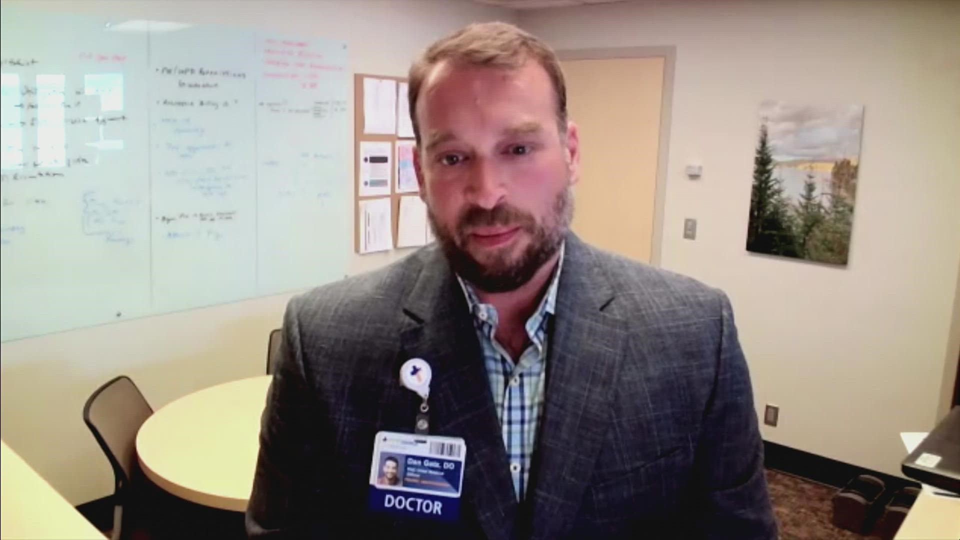 Dr. Daniel Getz, chief medical officer of Providence Sacred Heart Medical Center, is asking all Washingtonians who are eligible to get vaccinated against COVID-19.