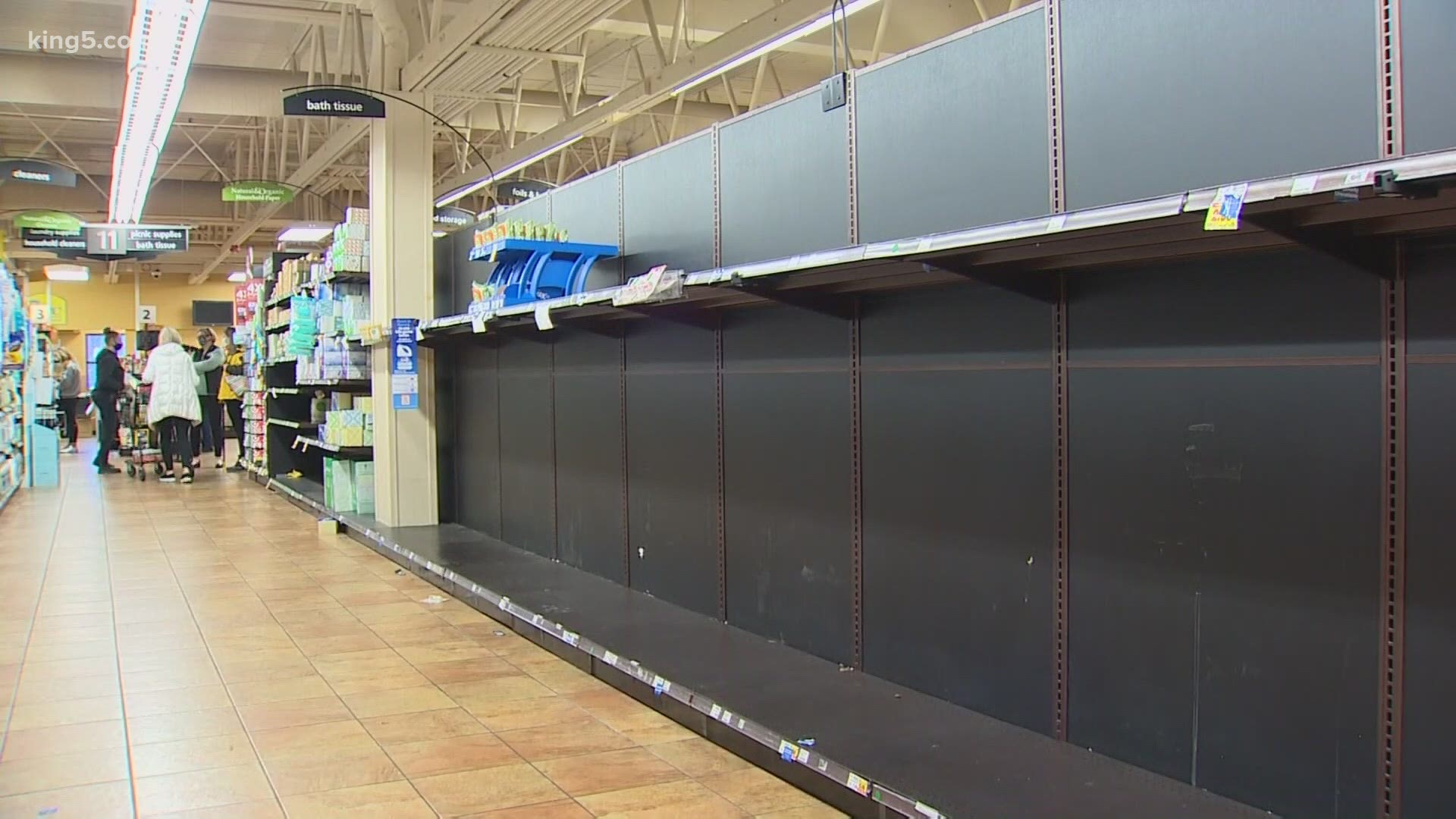 Customers at Seattle Safeway stores will only be allowed to purchase two packages of paper towels at a time. All grocery stores will be limited to 25% capacity.