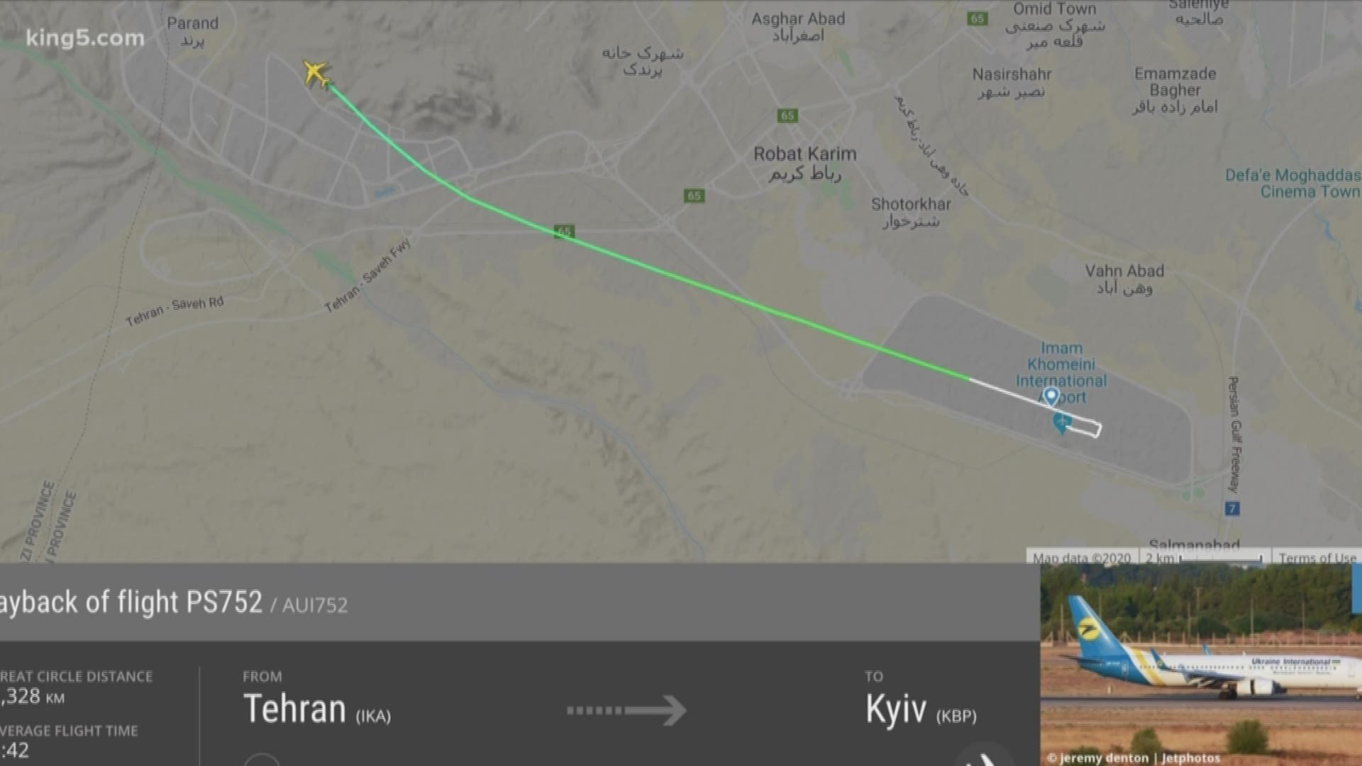 A passenger flight with 170 people on board crashed in Iran. There were no reported survivors.