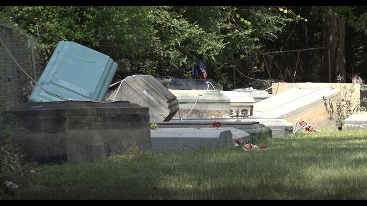 Flooding unearths dozens of caskets from Silsbee cemetery
