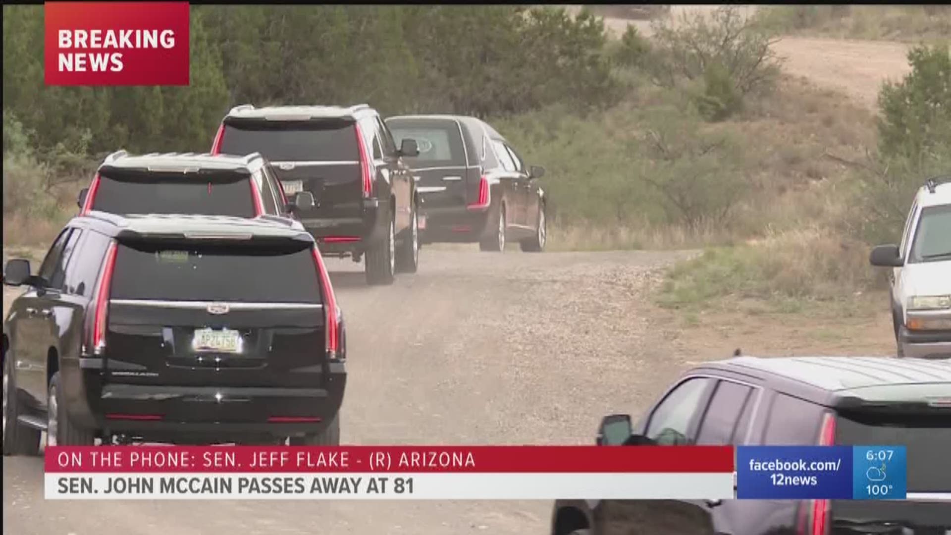 Sen. Jeff Flake calls in to 12 News to discuss the life and legacy of Sen. John McCain.