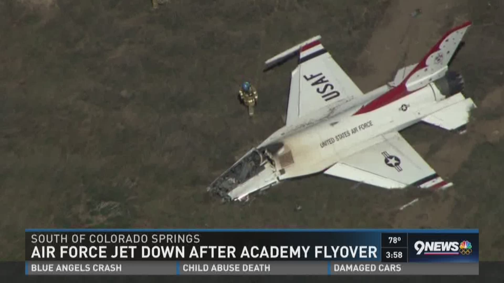 Thunderbird crashes following USAFA graduation