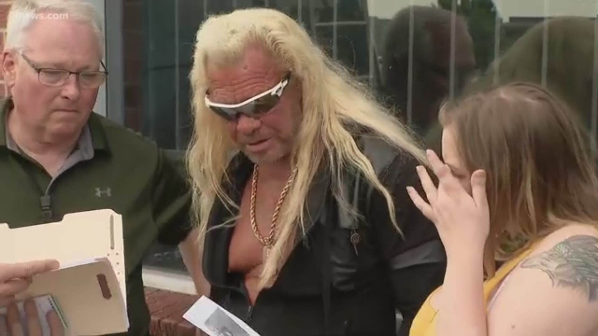 Duane "Dog" Chapman attended a news briefing about the burglary at the Dog The Bounty Hunter store in Edgewater Colorado earlier this week.