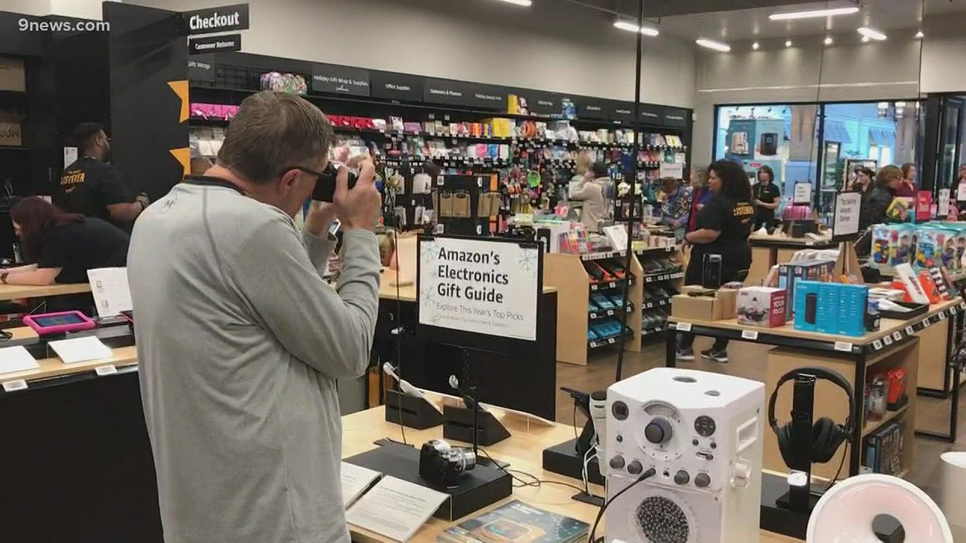 Online retail giant Amazon opened a store at the Park Meadows Mall in Lone Tree on Thursday.