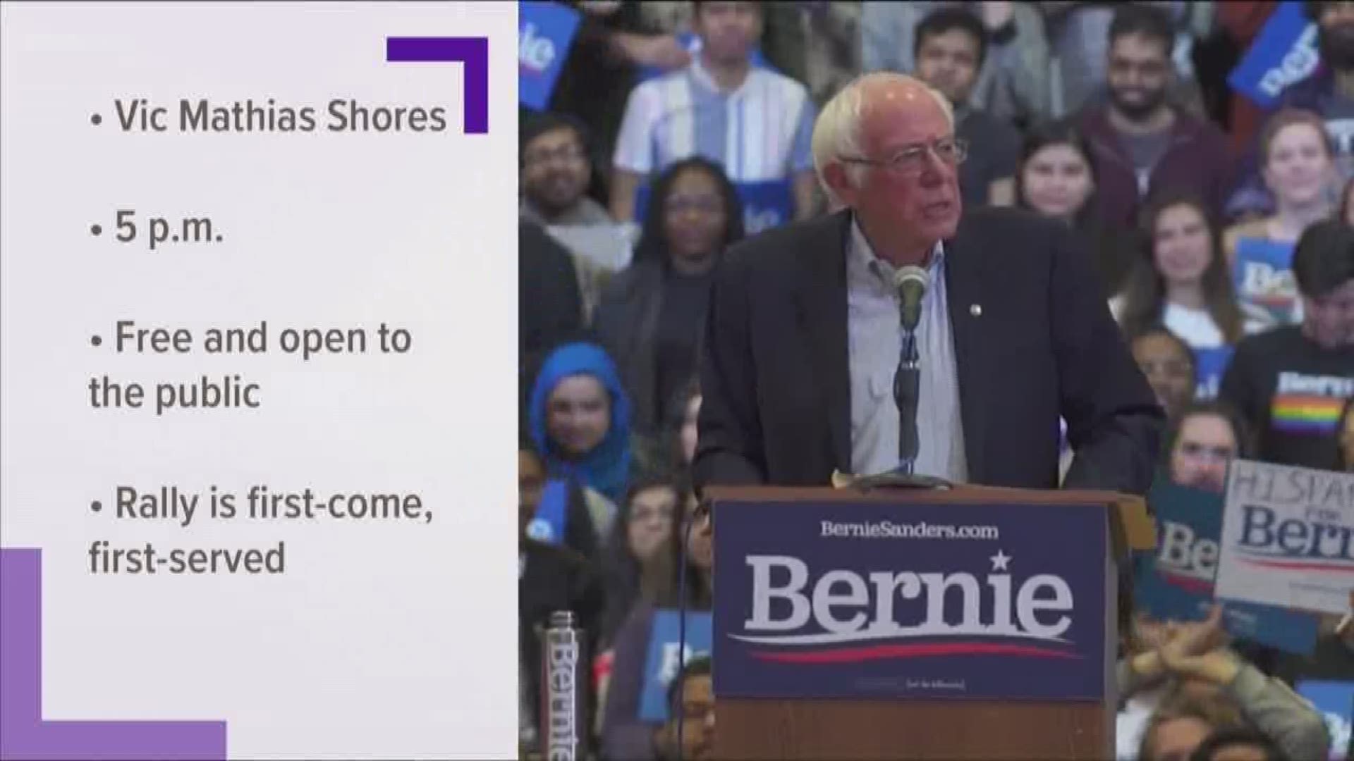 Sen. Bernie Sanders is holding a rally in Downtown Austin.