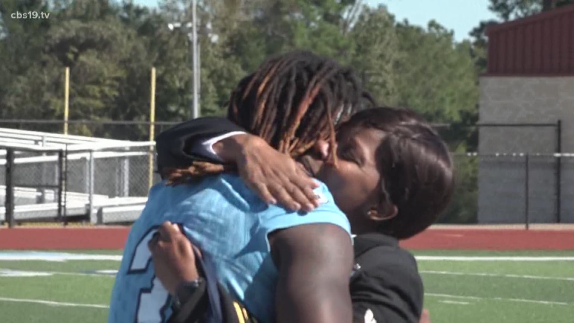 While CPO Tammie Medford Jones has missed a number of events in her son's life, she was not going to miss his senior homecoming game at West Rusk.