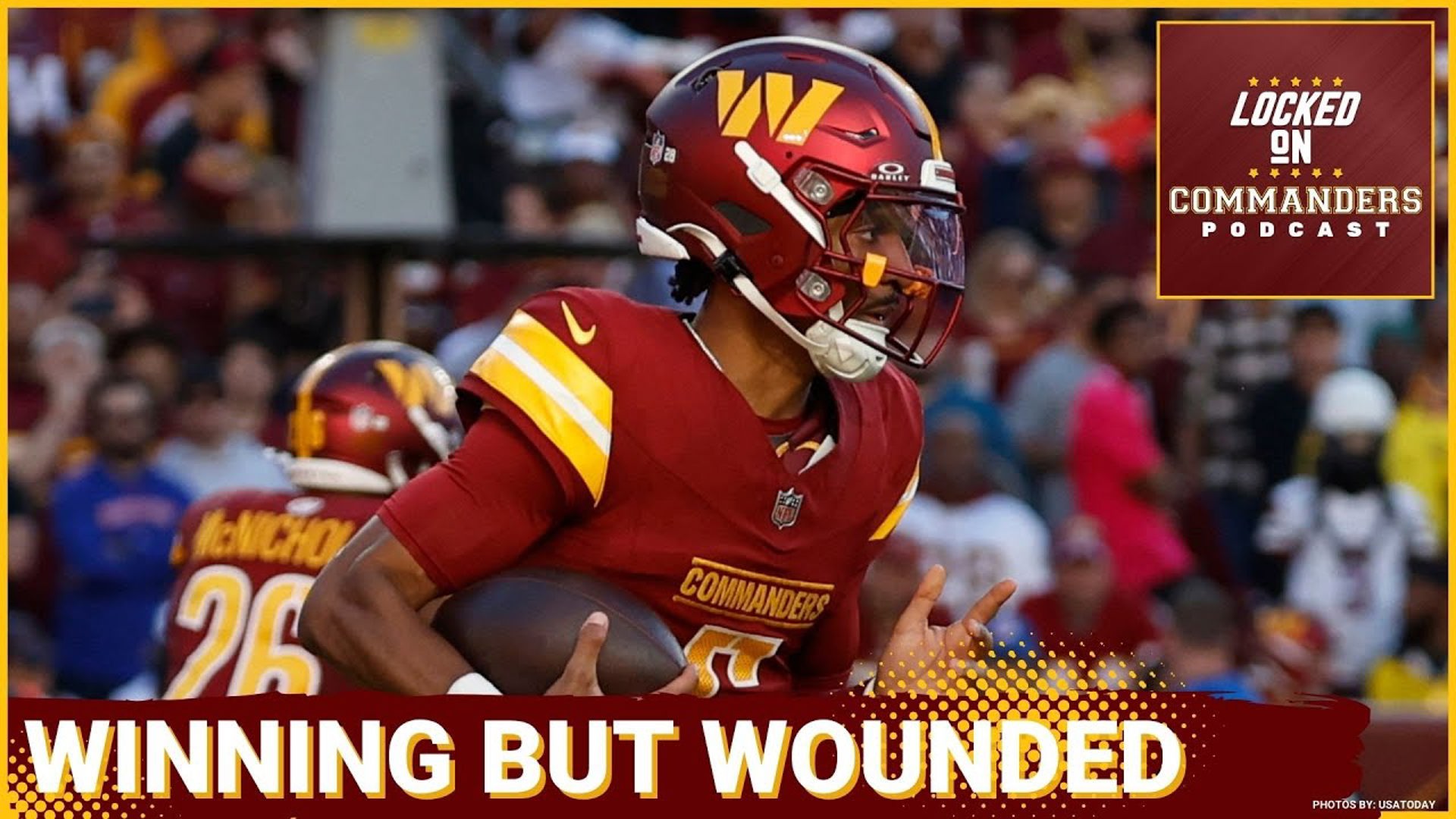 The Washington Commanders defeated the Carolina Panthers 30-7 to move to 5-2 on the season. But they did so while Jayden Daniels left the game with a rib injury.