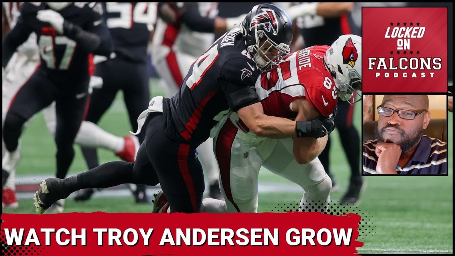 Atlanta Falcons linebacker Troy Andersen (44) runs during an NFL football  game against the Washington Commanders, Sunday, November 27, 2022 in  Landover. (AP Photo/Daniel Kucin Jr Stock Photo - Alamy