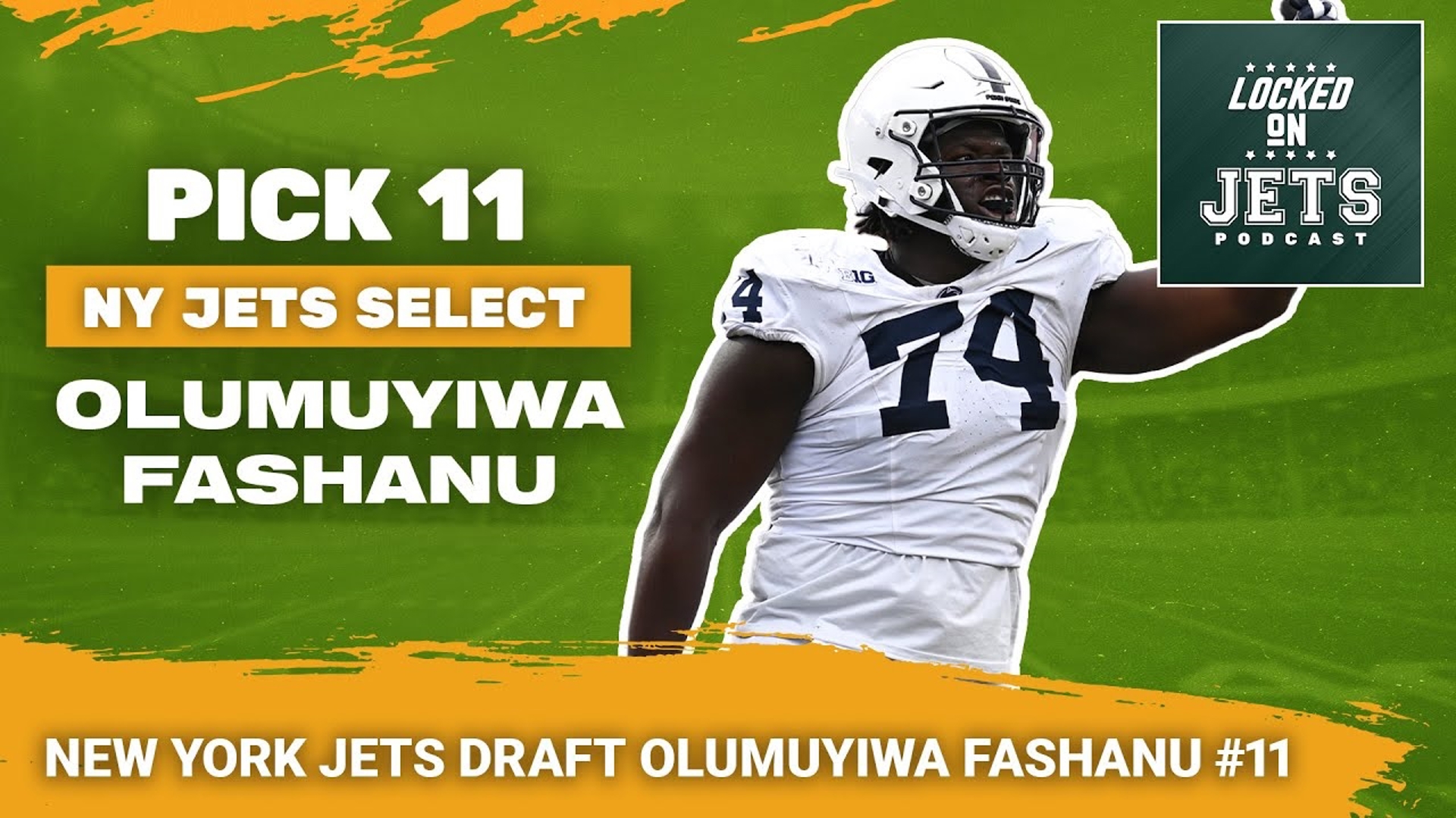 The New York Jets have selected Penn State offensive tackle Olu Fashanu with the eleventh overall pick in the 2024 NFL Draft.
