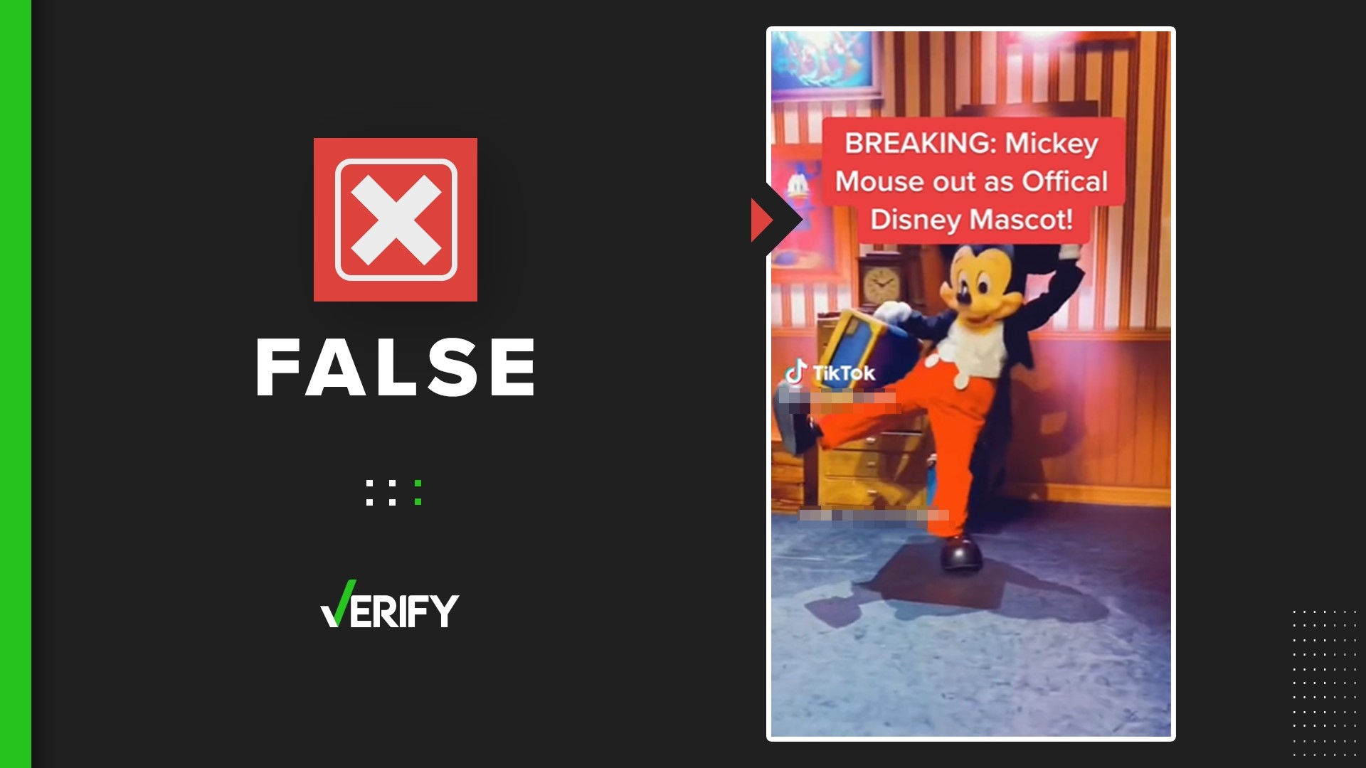 A TikTok video claims Disney is replacing Mickey Mouse as its official mascot in 2024. That’s false. The story was published by satire website Mouse Trap News.