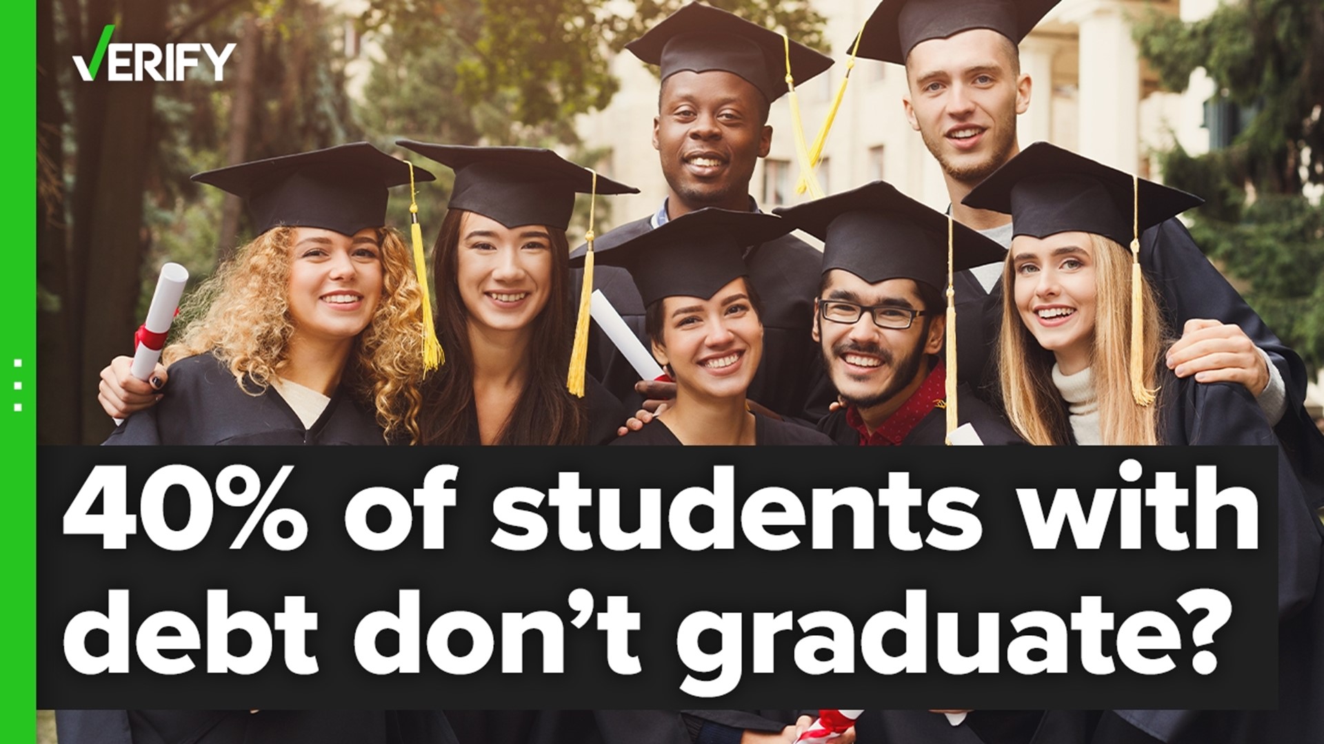 The claim is based on one study that looked at a small group of students, and there is no comprehensive data source that tracks student borrower graduation rates.