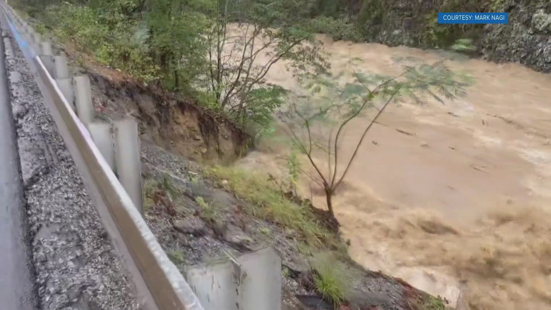 Historic flooding in East Tennessee and North Carolina swept away a part of I-40 East near the state line on Friday.