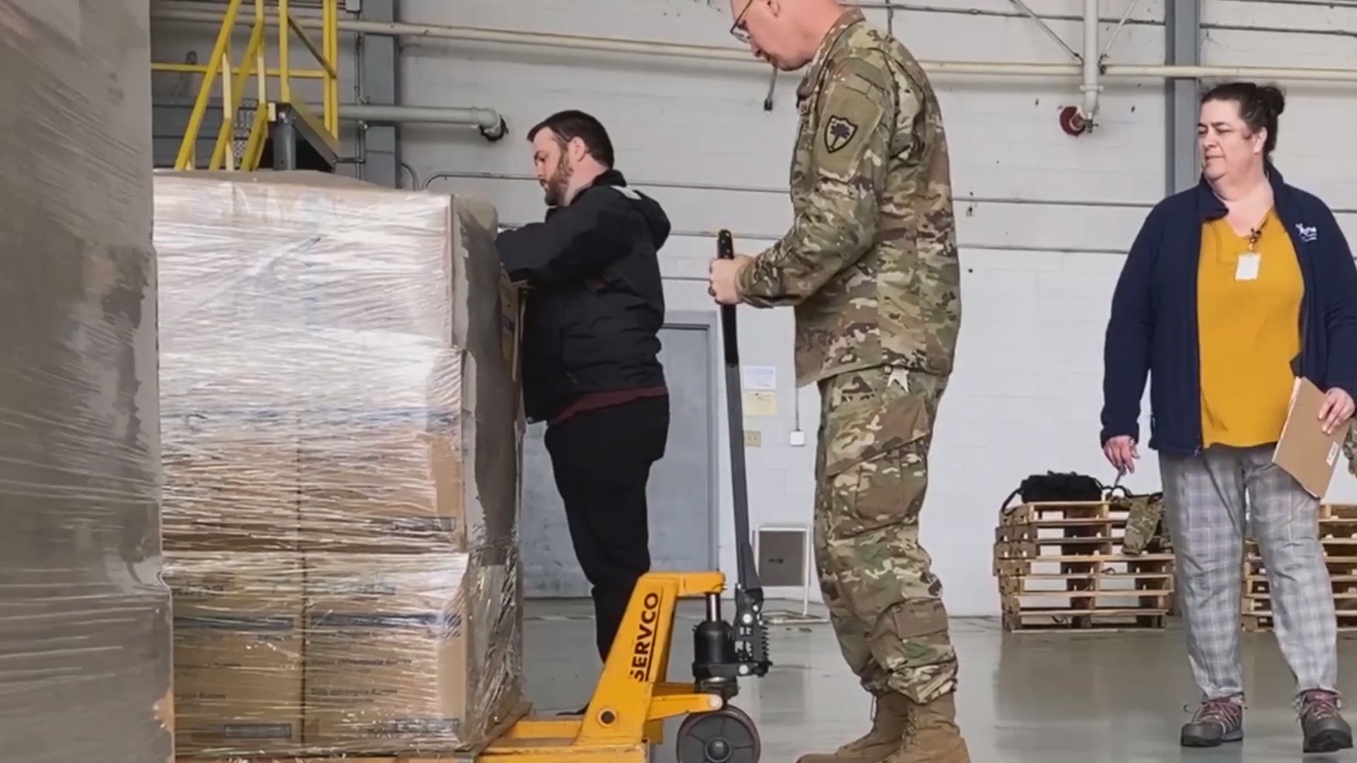 The South Carolina National Guard unloading Tuesday a new shipment of personal protective equipment for South Carolina.