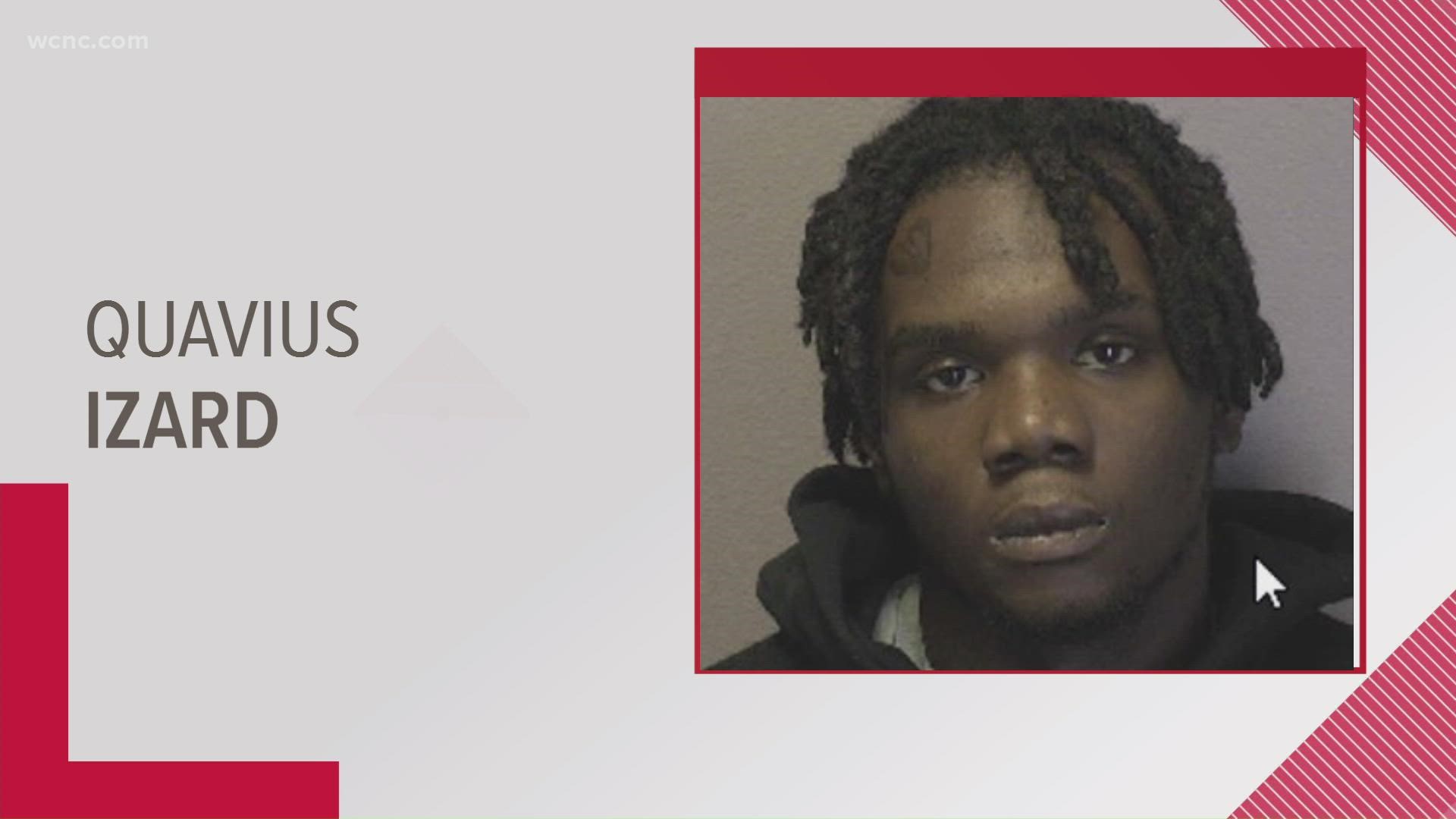 The Hickory Police Department confirmed Quavius Shamond Izard, 21, was found hiding on a property in Collettsville by the owner on Wednesday, Nov. 24.