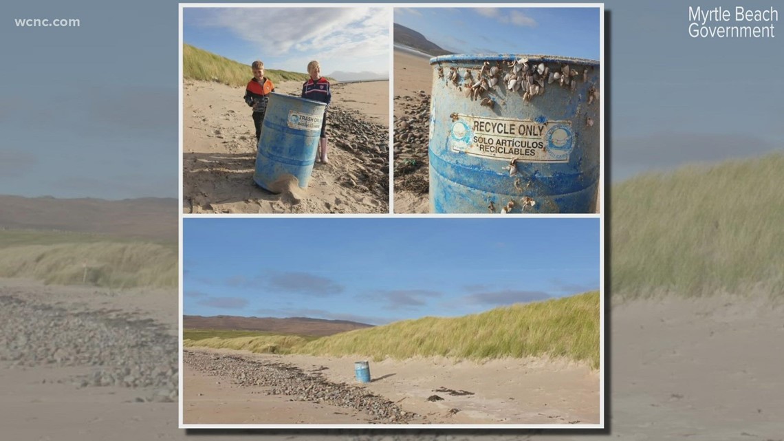 Myrtle Beach trash can washes ashore in Ireland