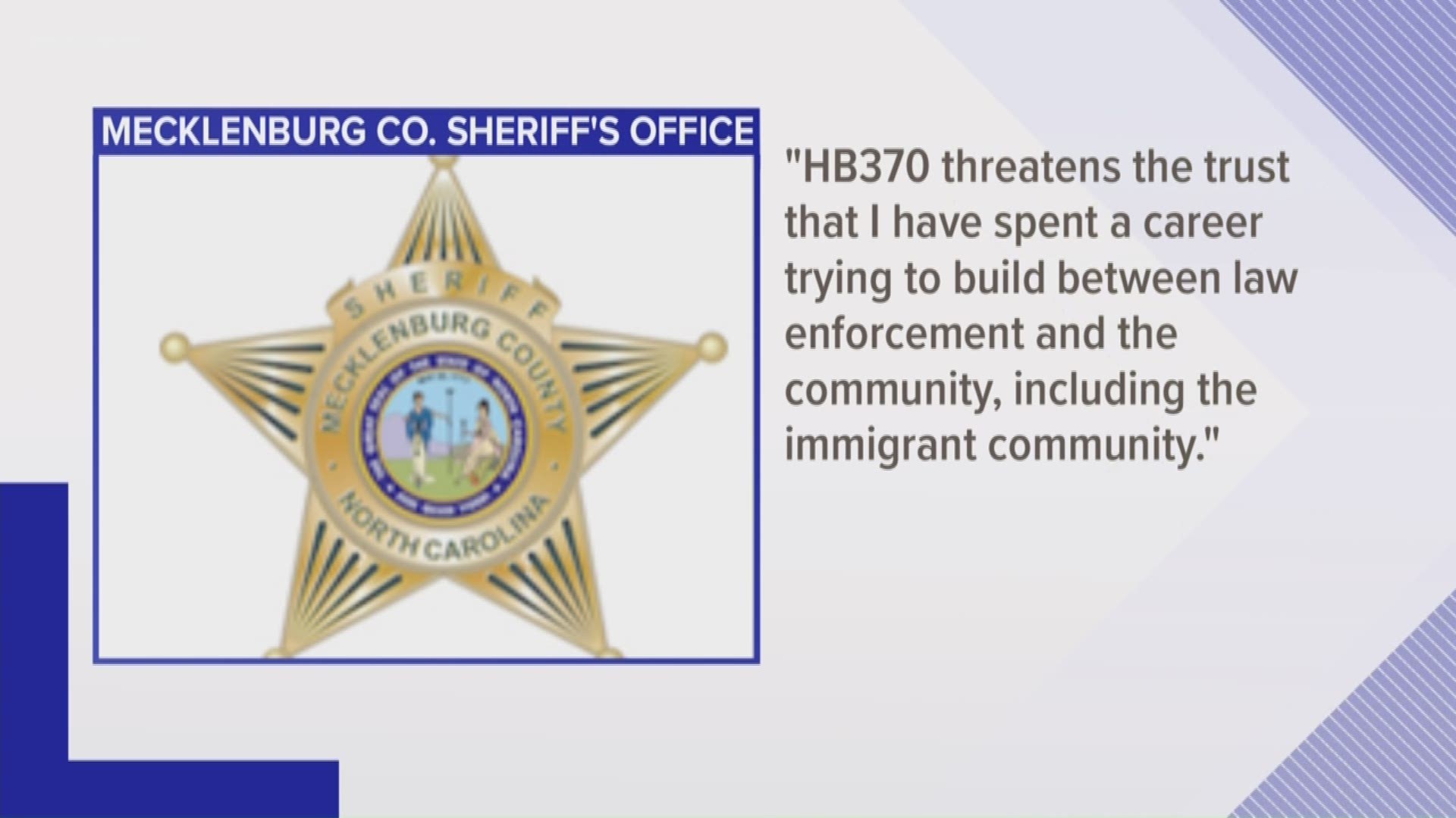 The bill requires sheriff's departments across the state to check everyone they arrest against the federal immigration database and potentially hold them on a detainer for ICE.