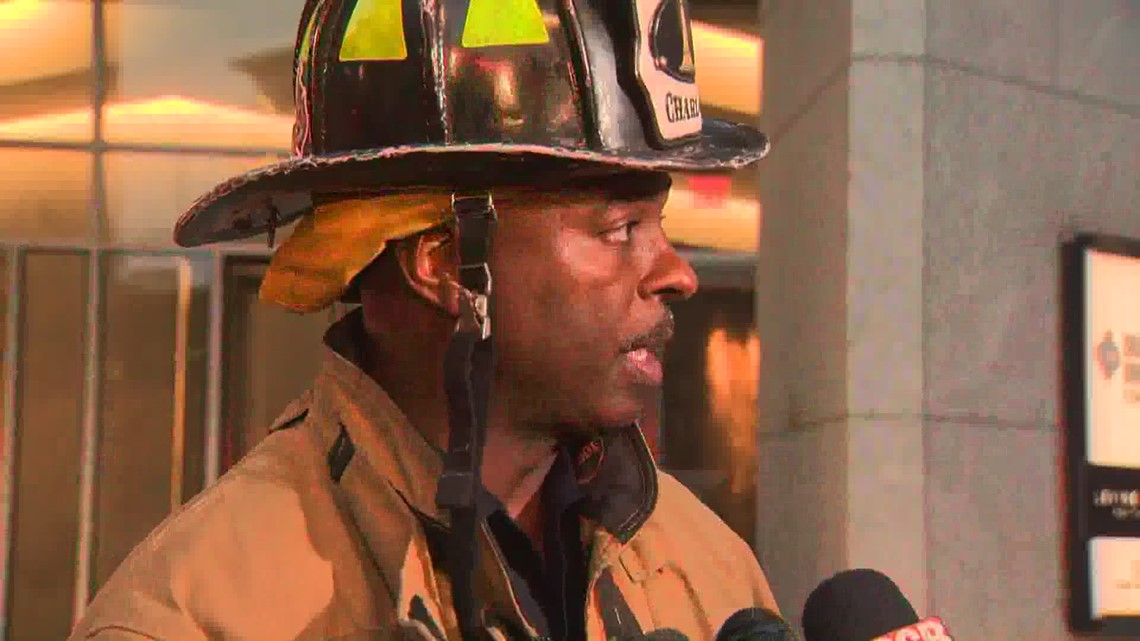 Charlotte Knights mascot helps put out fire in uptown Charlotte 