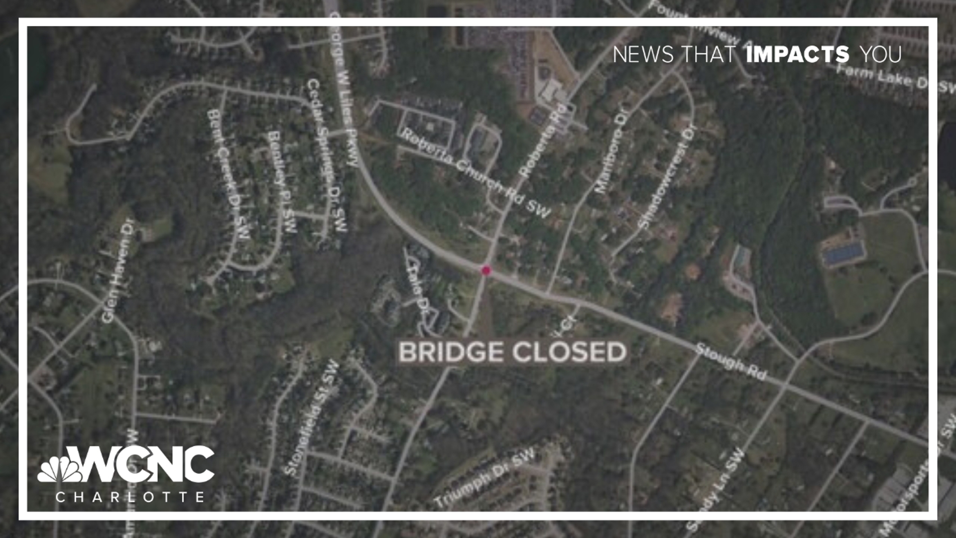 The flooding is impacting traffic over Stough Rd. 