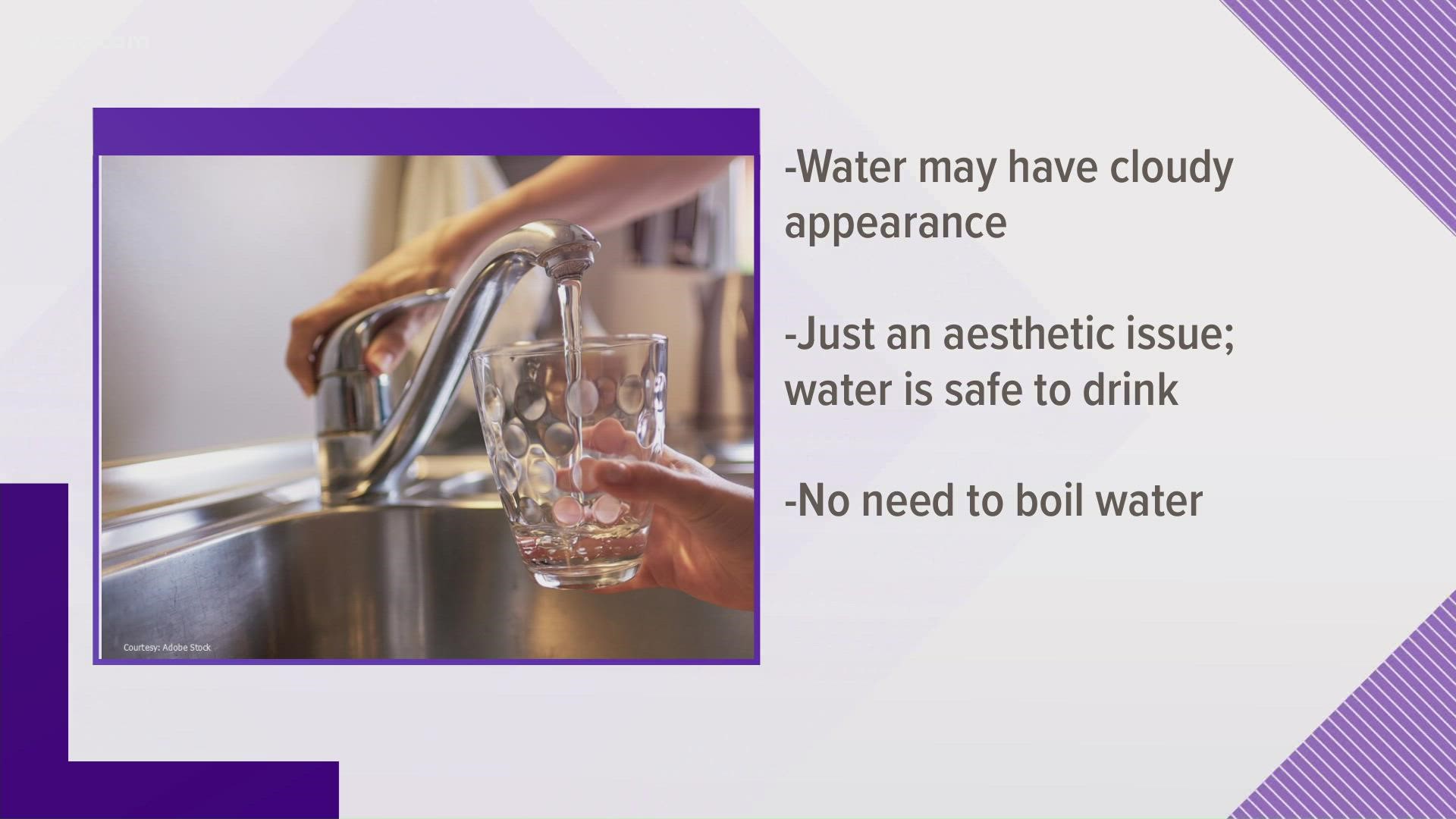 The City of Concord says the water is safe to drink and there's no need to boil it.