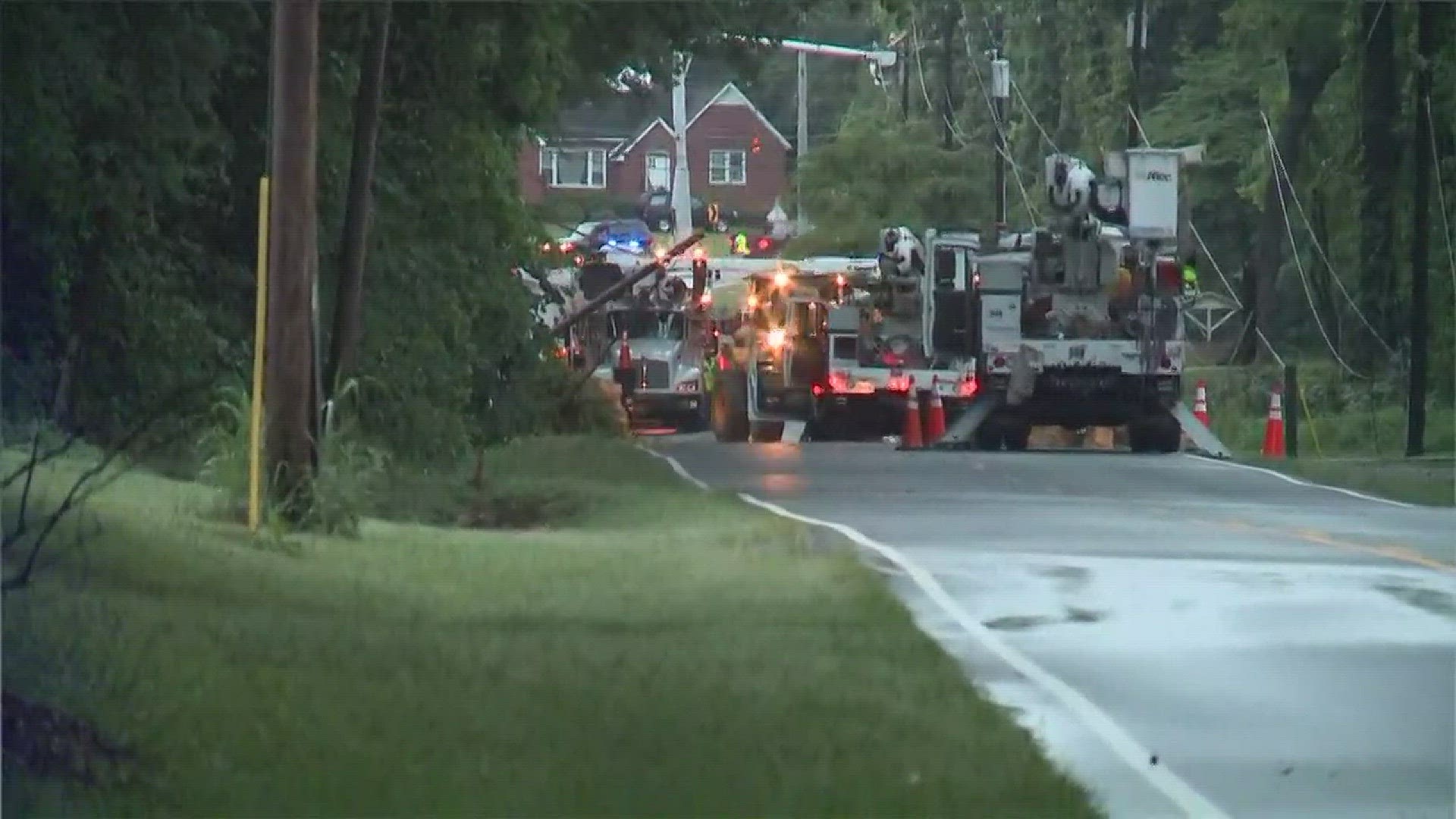 Heavy rains took down several trees across the Charlotte area overnight.