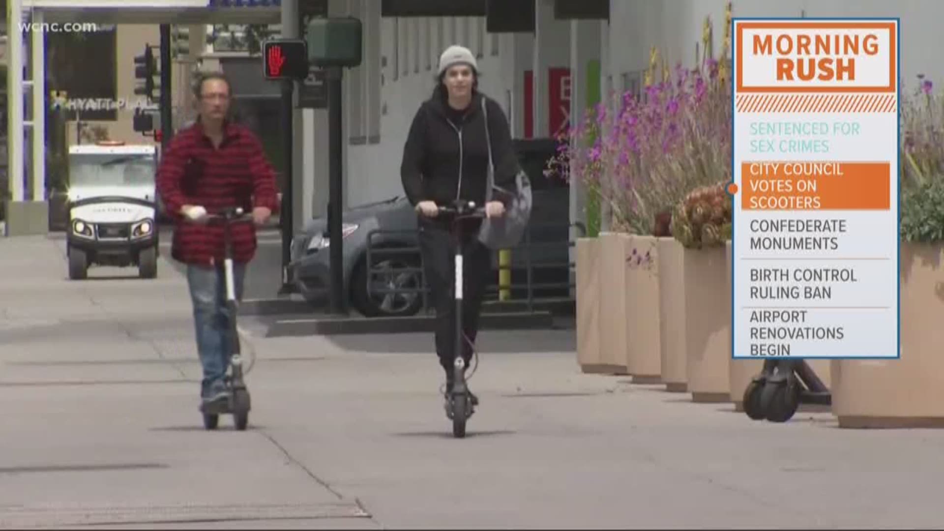 Charlotte City Council is set to vote on regulating electric scooters, including a speed limit and banning them on busy sidewalks.