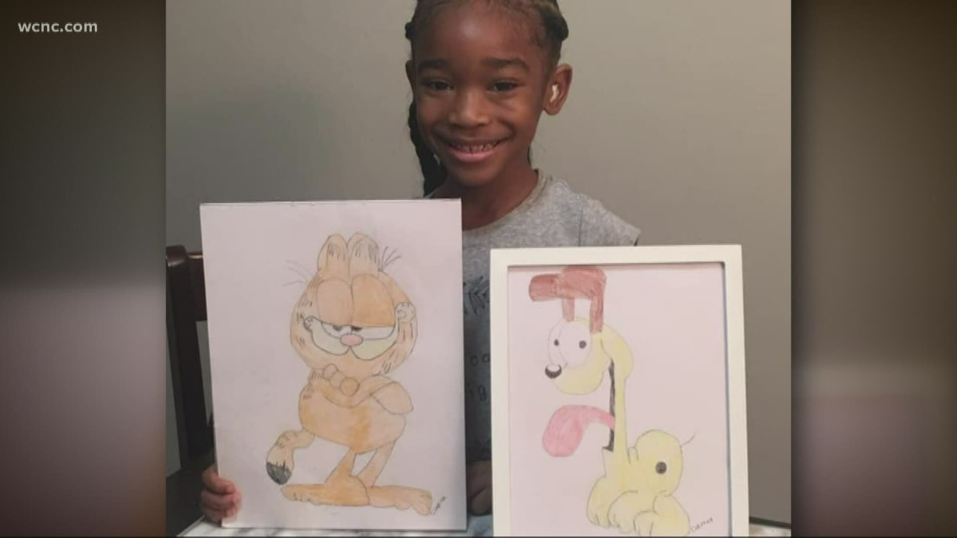 Artist Jim Davis responds to Garfield drawings by Charlotte 5-yea ...