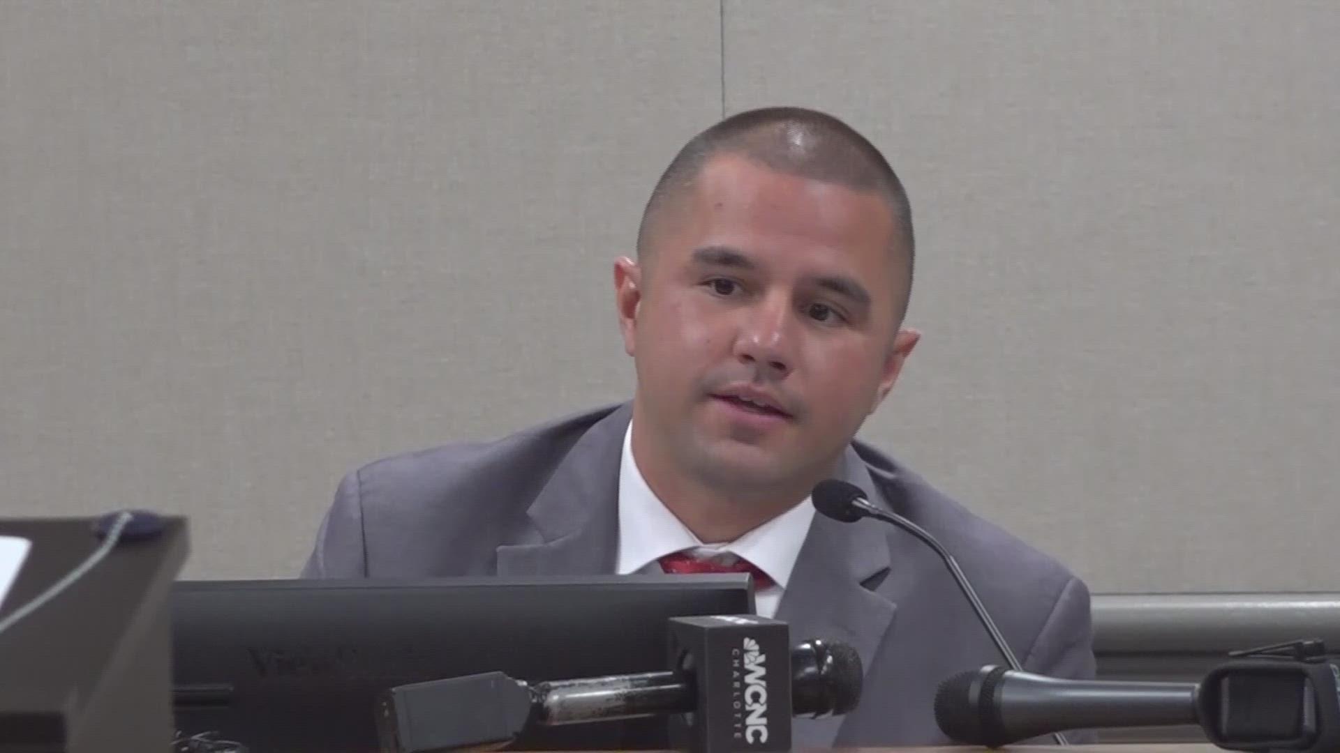 Former Rock Hill police officer Jonathan Moreno claimed in court Tuesday that he was forced to apologize publicly for his role in an arrest that led to his firing.