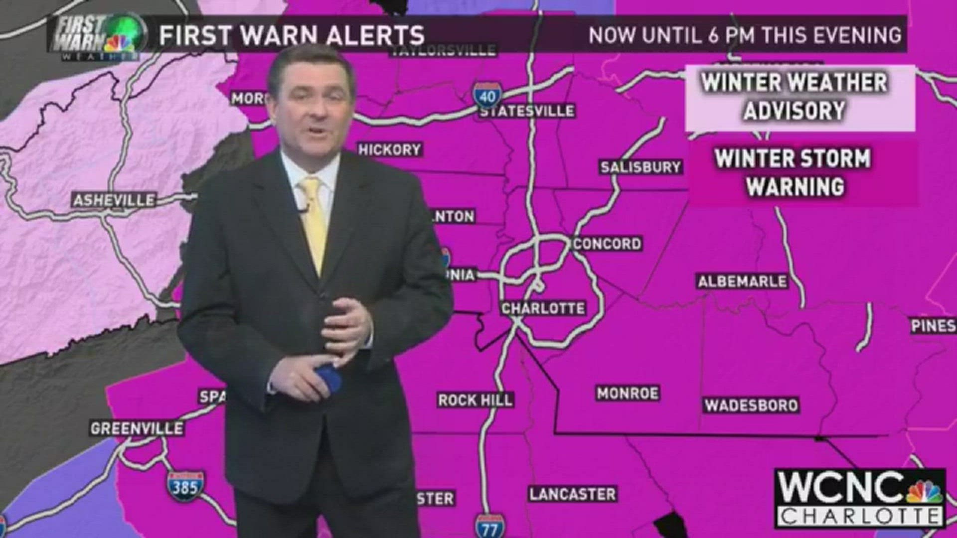 Meteorologist John Wendel is tracking the latest on the winter storm warning in effect until 6 p.m.