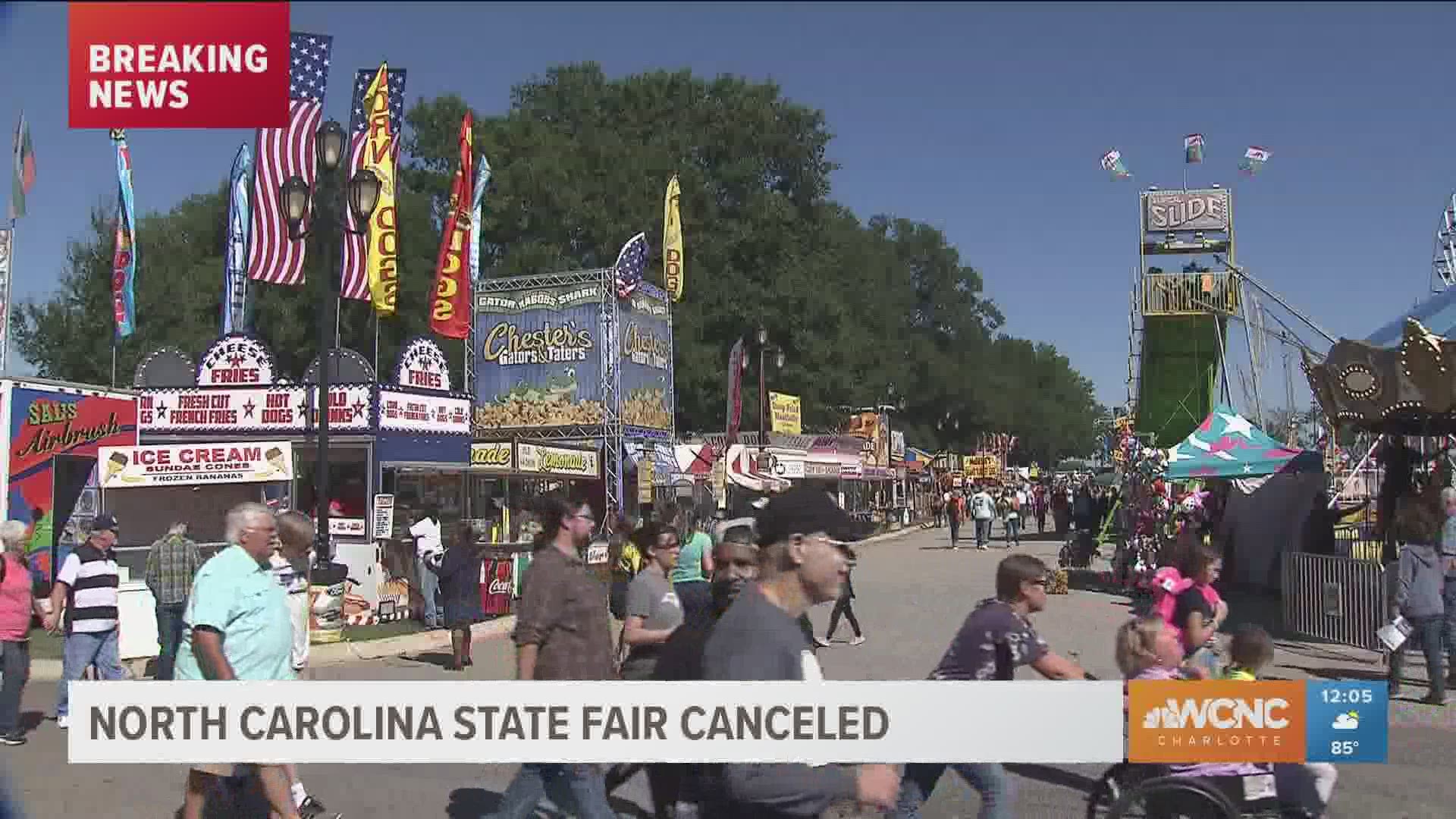 For the first time since World War II, the North Carolina State Fair has been canceled due to concerns over COVID-19.
