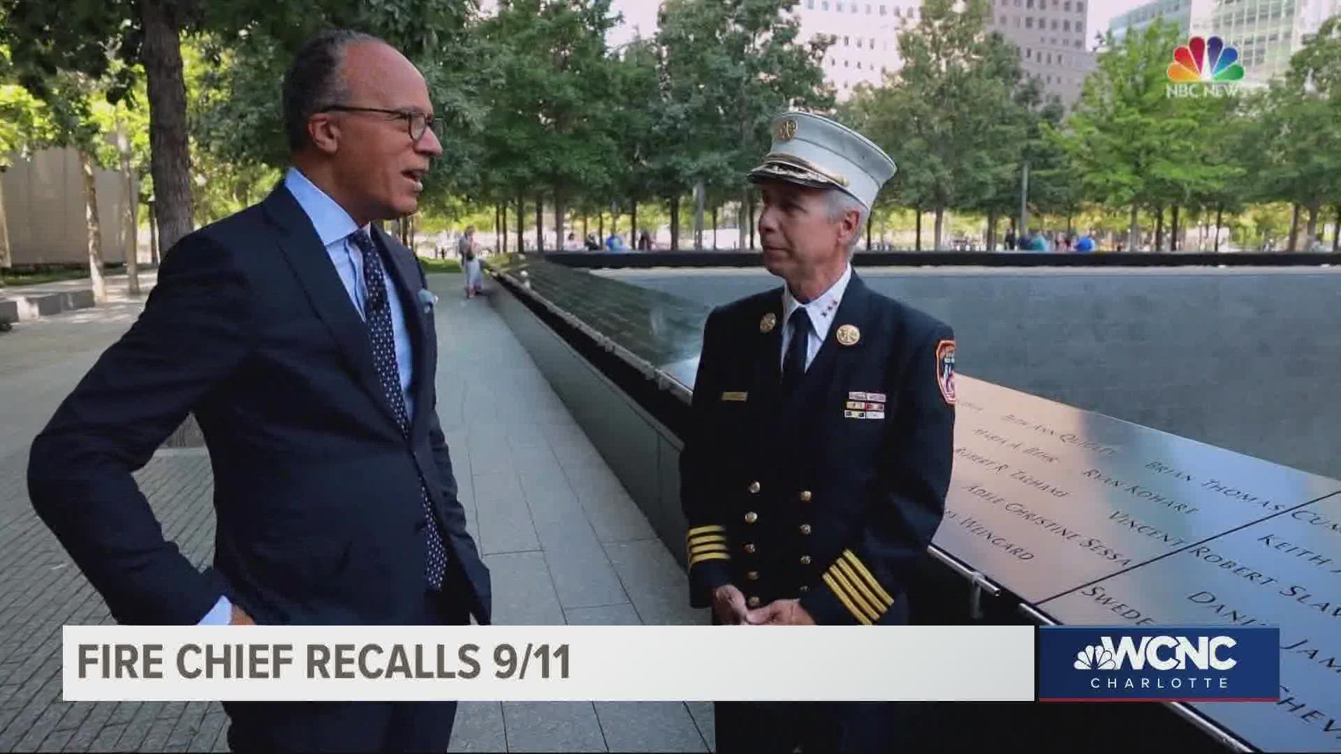 On the anniversary of 9/11, the first fire chief from the World Trade Center recalls his experiences from Sept. 11.