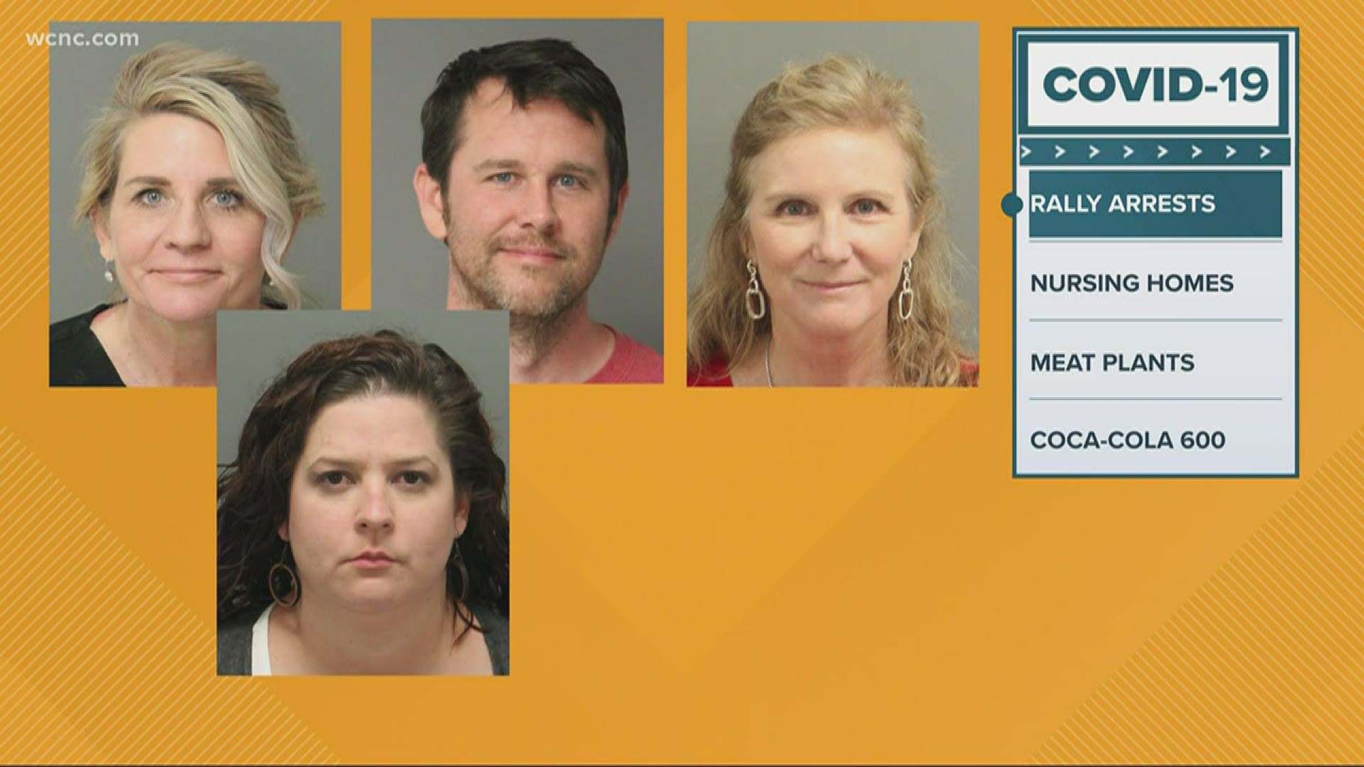 Four members of the political group Reopen NC were arrested during Tuesday's rally in Raleigh.