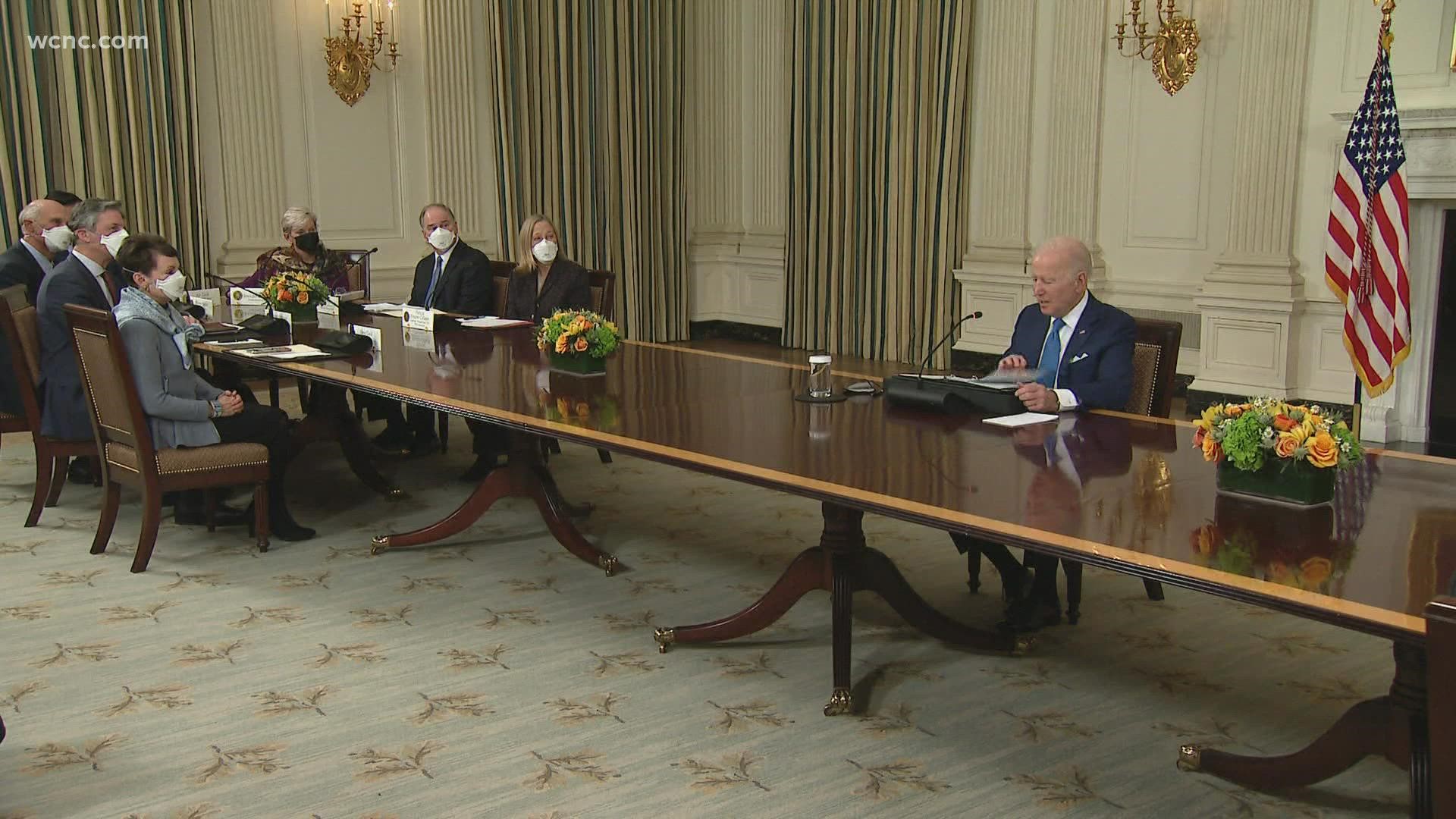 President Biden held a roundtable with electric company CEOs to talk about his Build Back Better agenda.