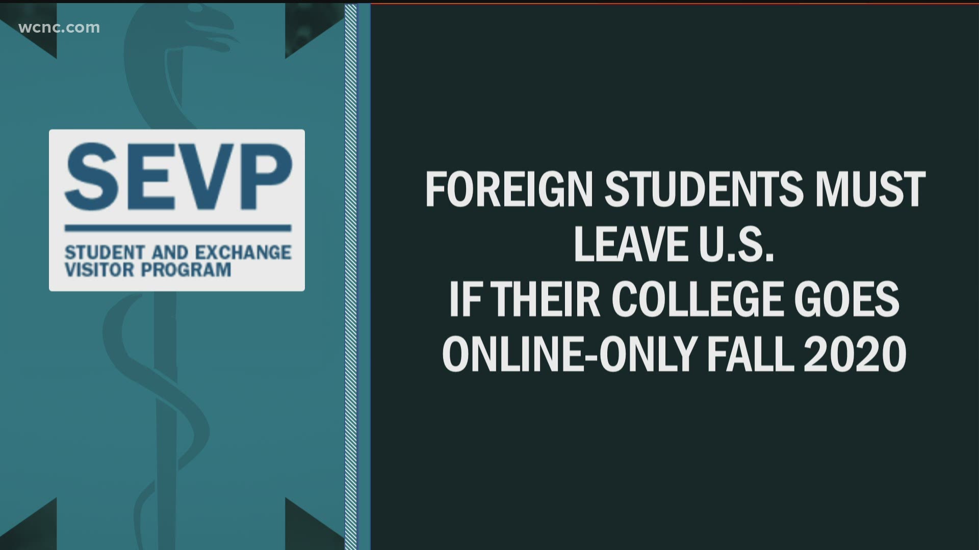 The news release states that non-immigrant students in the U.S. on student visas will not be allowed to stay in the country if their school turns to virtual learning