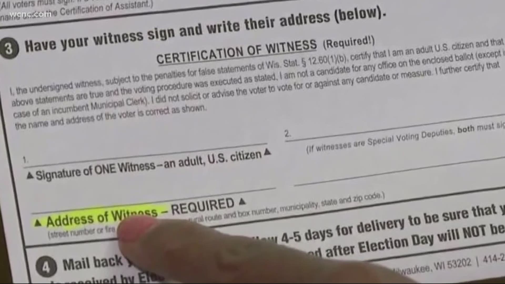 North Carolina election officials say they will mail a new absentee ballot to any voter who has sent one in without a witness signature on it.