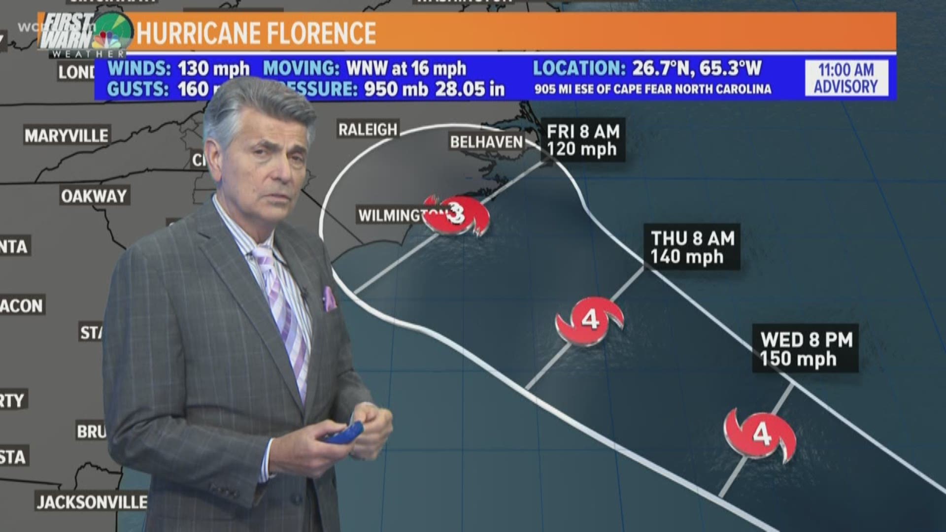 HURRICANE FLORENCE: Tuesday noon update